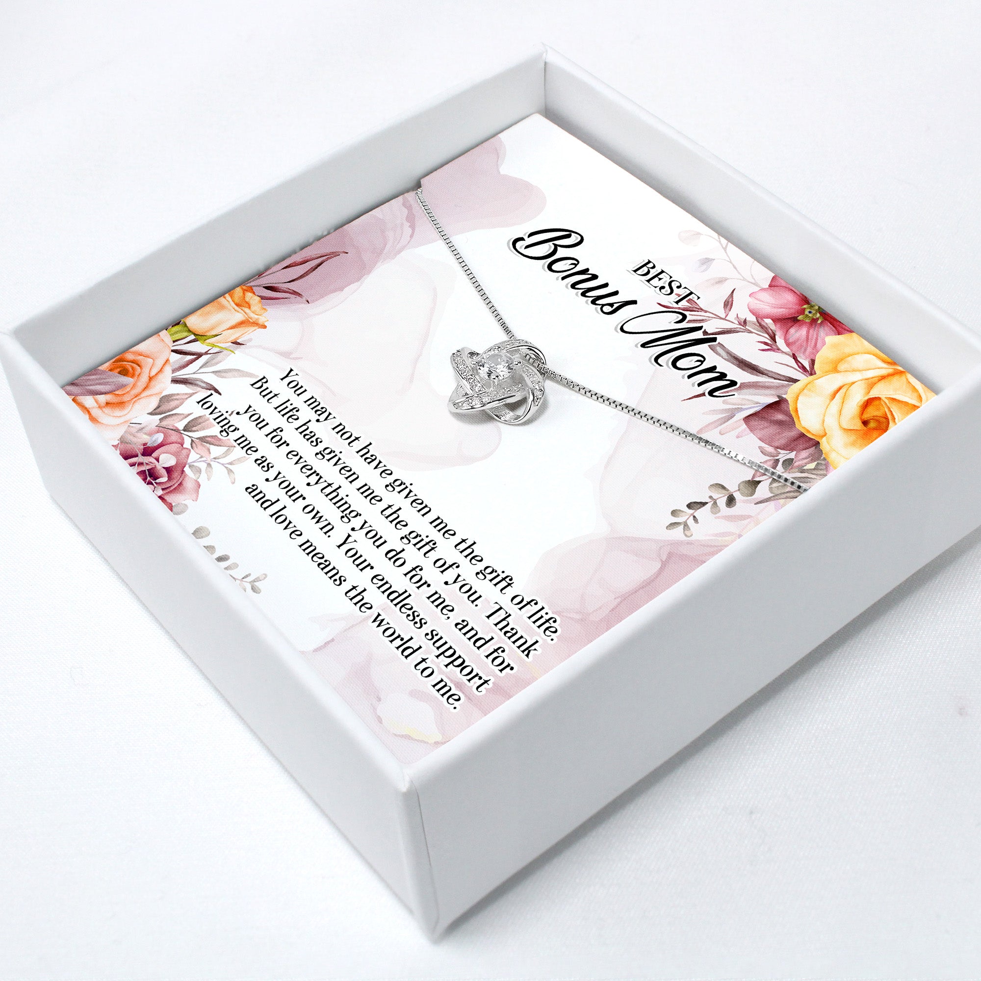 Elegant Personalized Bonus Mom Necklace with Heartfelt Message Card - Perfect Handmade Gift for Mother's Day or Special Occasions - Image 2