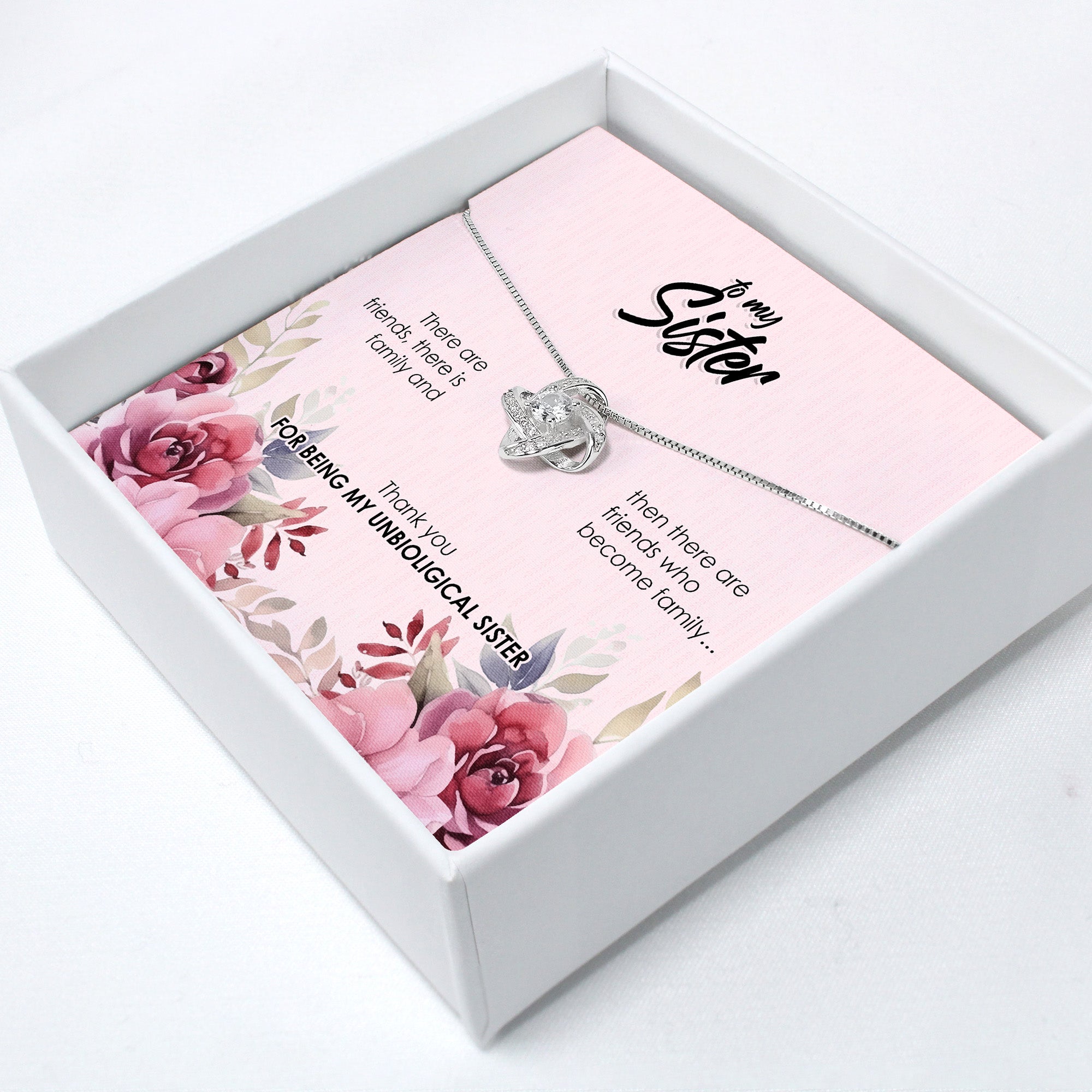 Beautiful Handmade Message Card Necklace for Sisters – Personalized Friendship Gift with Elegant Floral Design - Image 2