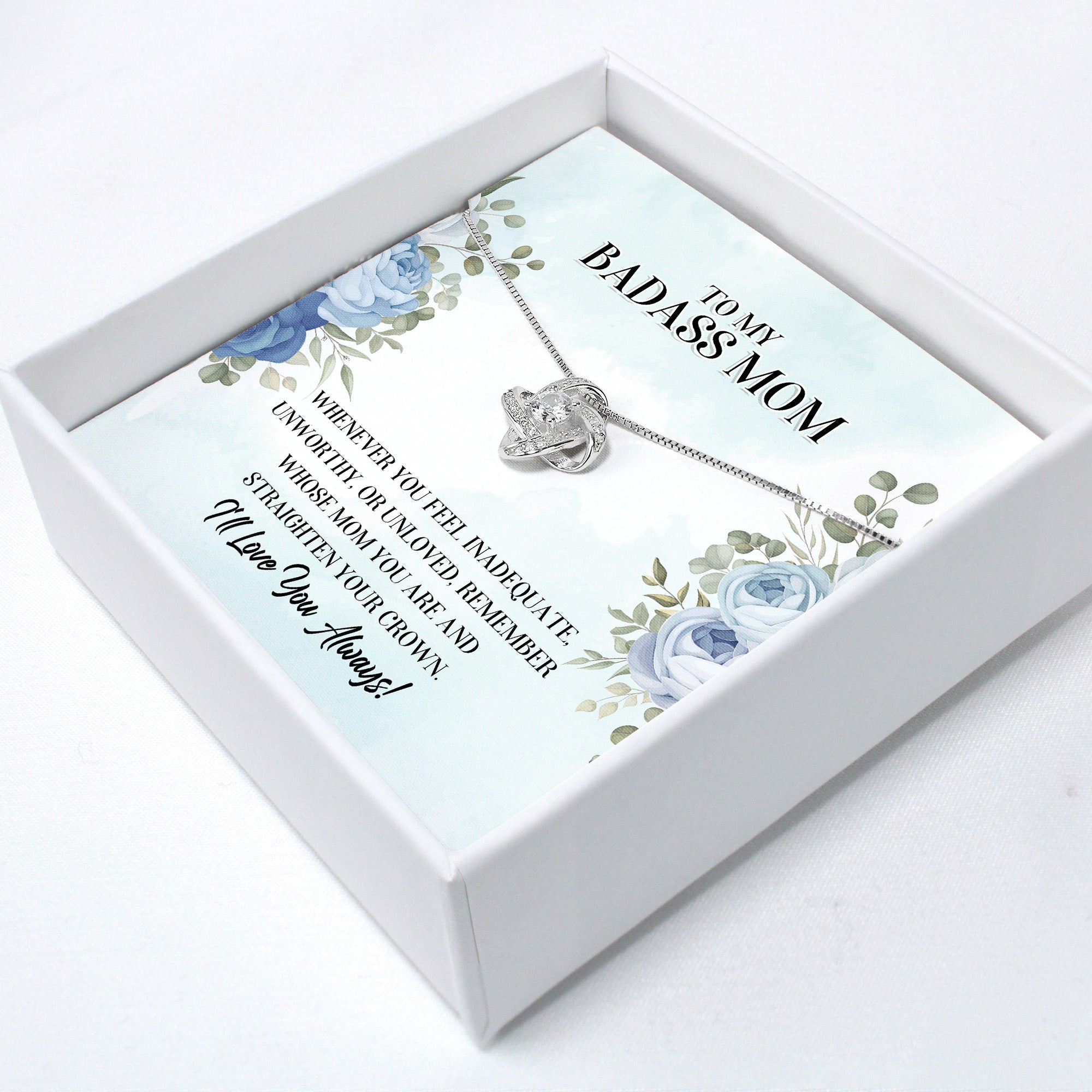 "Personalized Badass Mom Necklace with Inspirational Message Card - Perfect Gift for Mother's Day or Birthdays" - Image 2