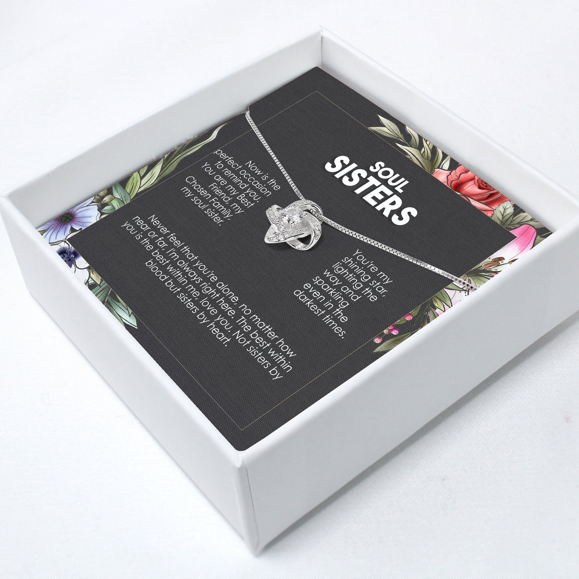 Elegant Soul Sisters Knot Necklace - Personalized Jewelry Gift for Best Friends, Crafted with Love and Premium Materials - Image 2