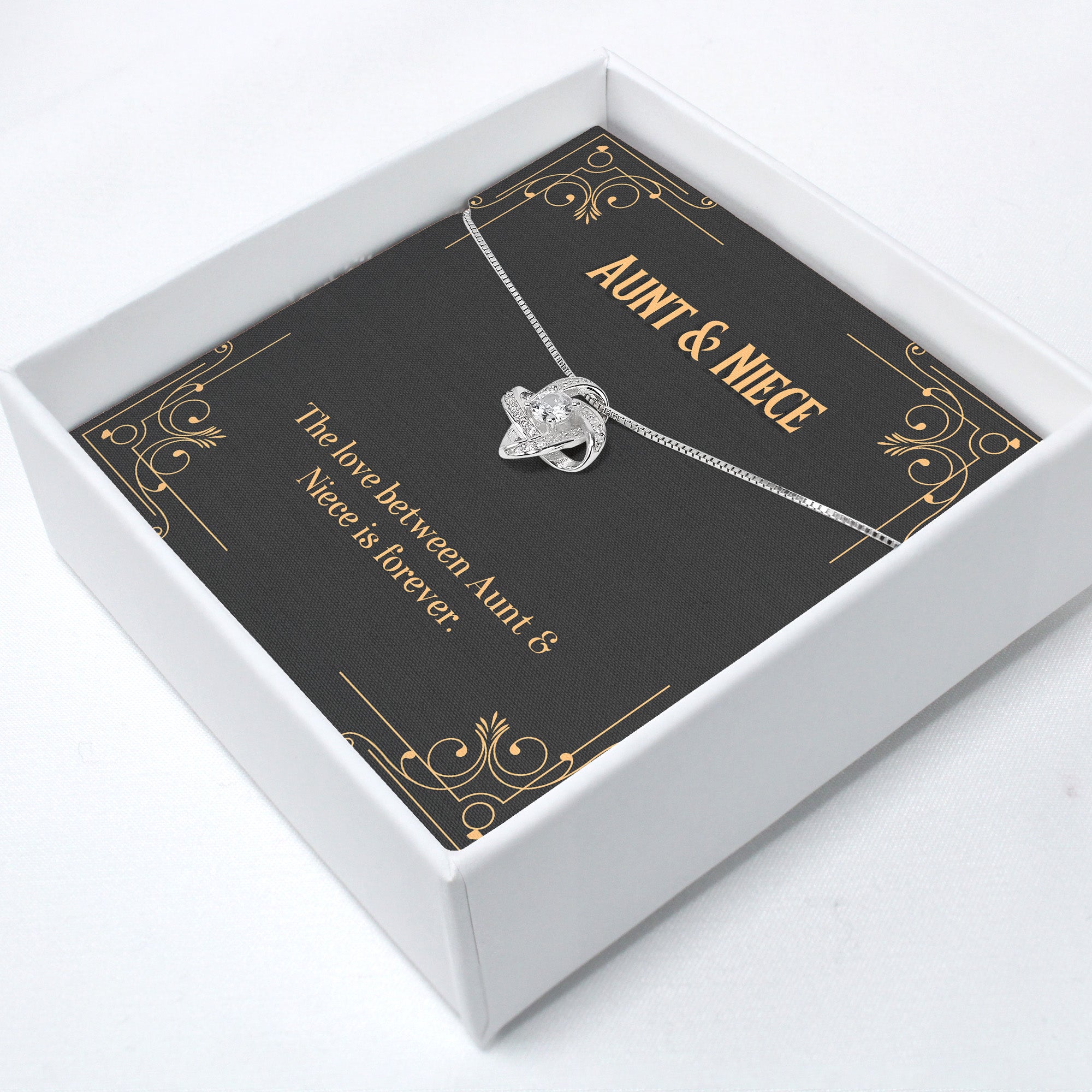 Personalized Aunt & Niece Infinity Knot Necklace - Sterling Silver Keepsake Gift with Heartfelt Message Card - Image 2