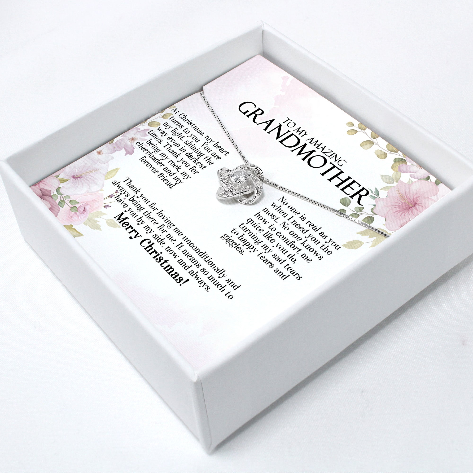 Personalized Christmas Necklace for Grandmother - Heartfelt Handmade Gift with Elegant Pendant and Message Card for Special Occasions - Image 2