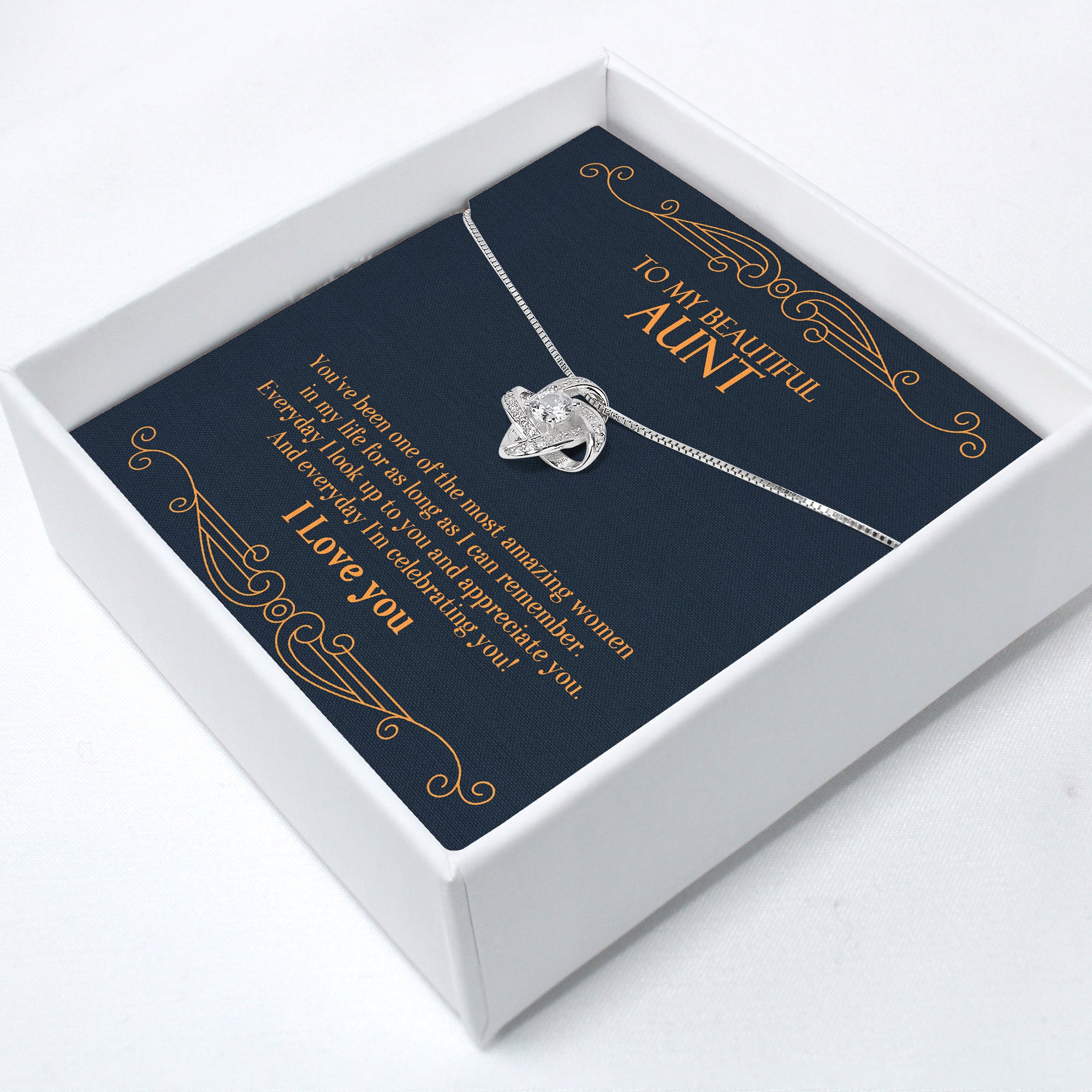 Personalized Elegant Necklace for Aunt - Handcrafted Silver Jewelry with Heartfelt Message Card, Perfect for Birthdays and Celebrations - Image 2