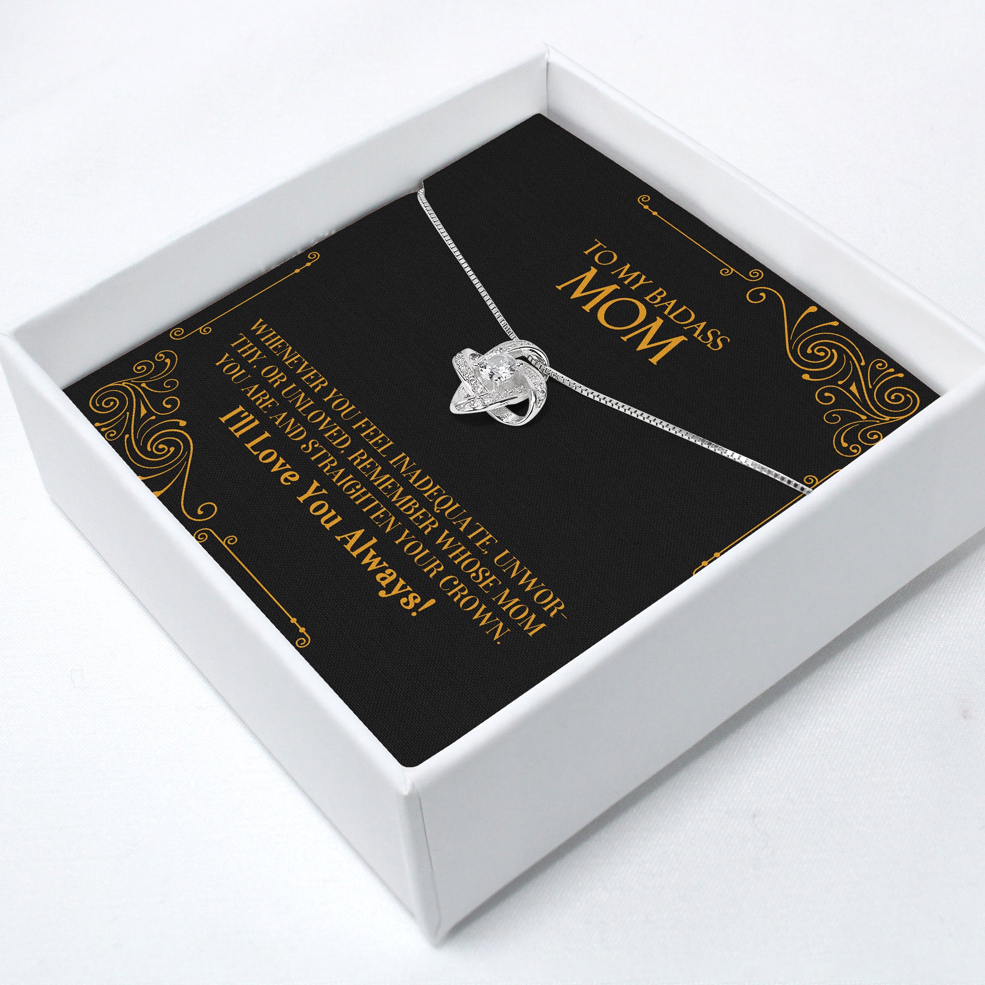 Personalized "To My Badass Mom" Message Card Necklace - Premium Craftsmanship & Emotional Gift for Mother's Day or Birthday - Image 2