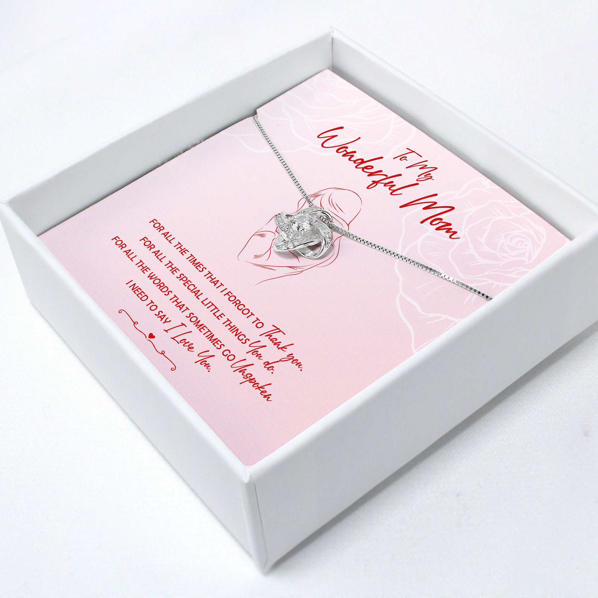 Personalized "To My Wonderful Mom" Sterling Silver Necklace with Heartfelt Message Card – Perfect Mother's Day or Birthday Gift - Image 2