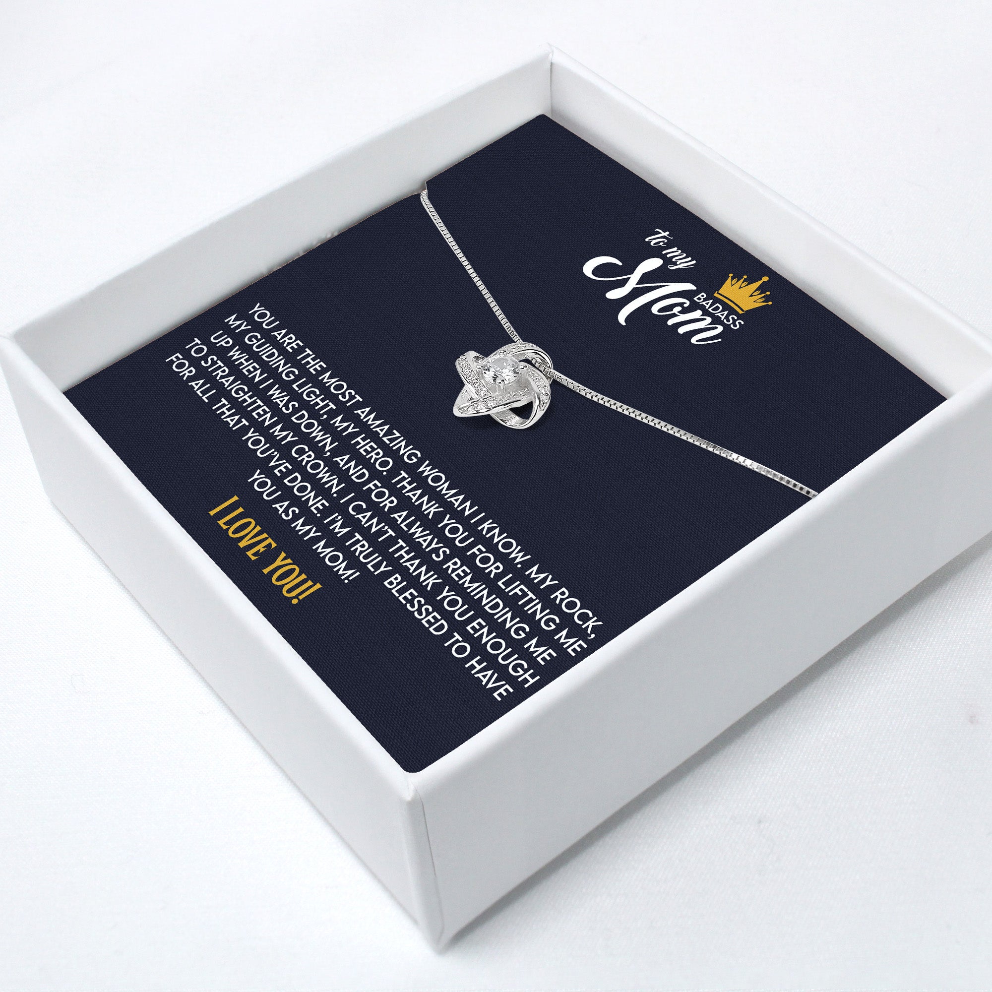 Personalized Necklace for Mom - Elegant Knot Design with Heartfelt Message Card for Mother’s Day, Birthdays, or Just Because - Image 2