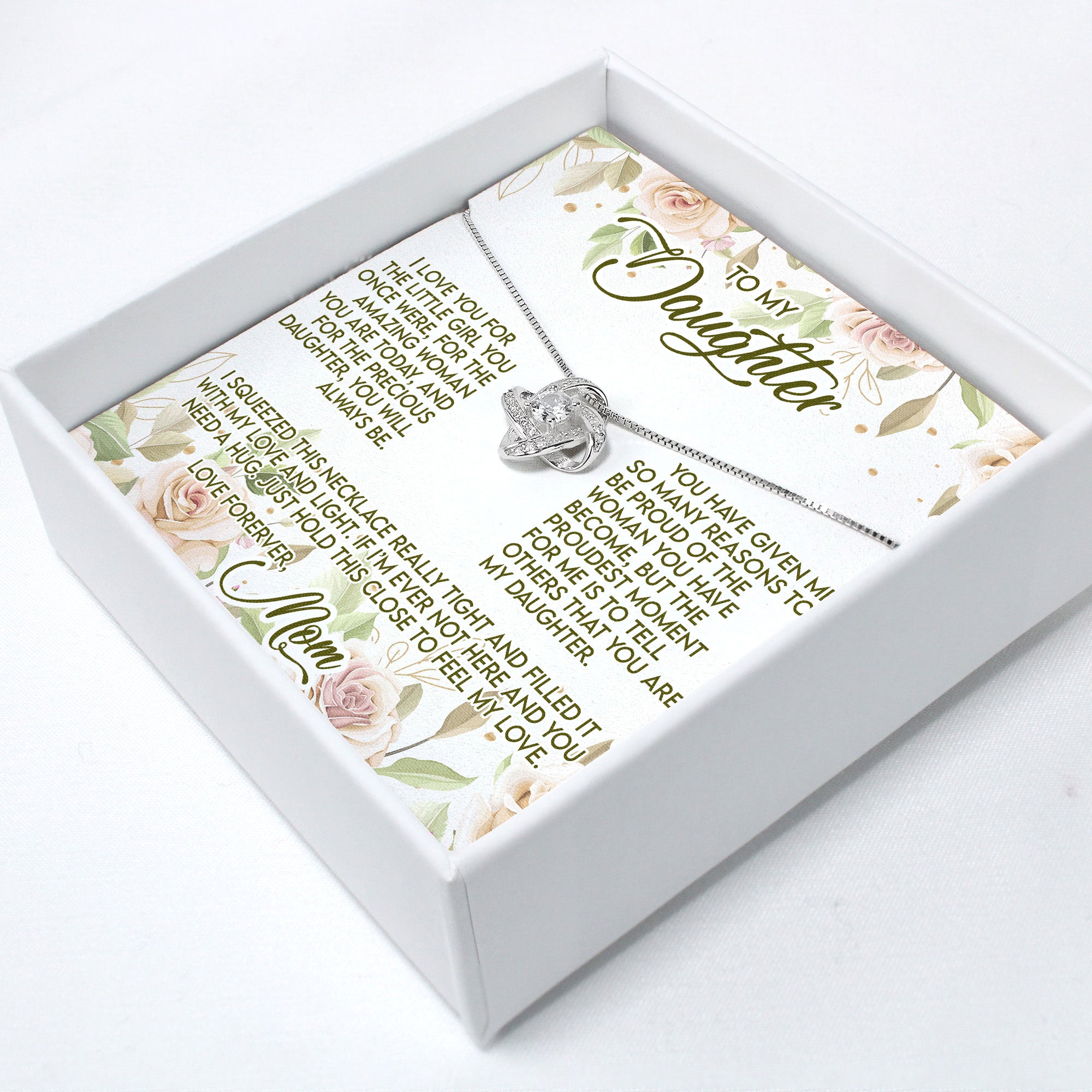 Elegant Personalized Necklace Gift for Daughter from Mom with Heartfelt Message Card - Ideal for Birthdays, Graduations, and Special Occasions - Image 2