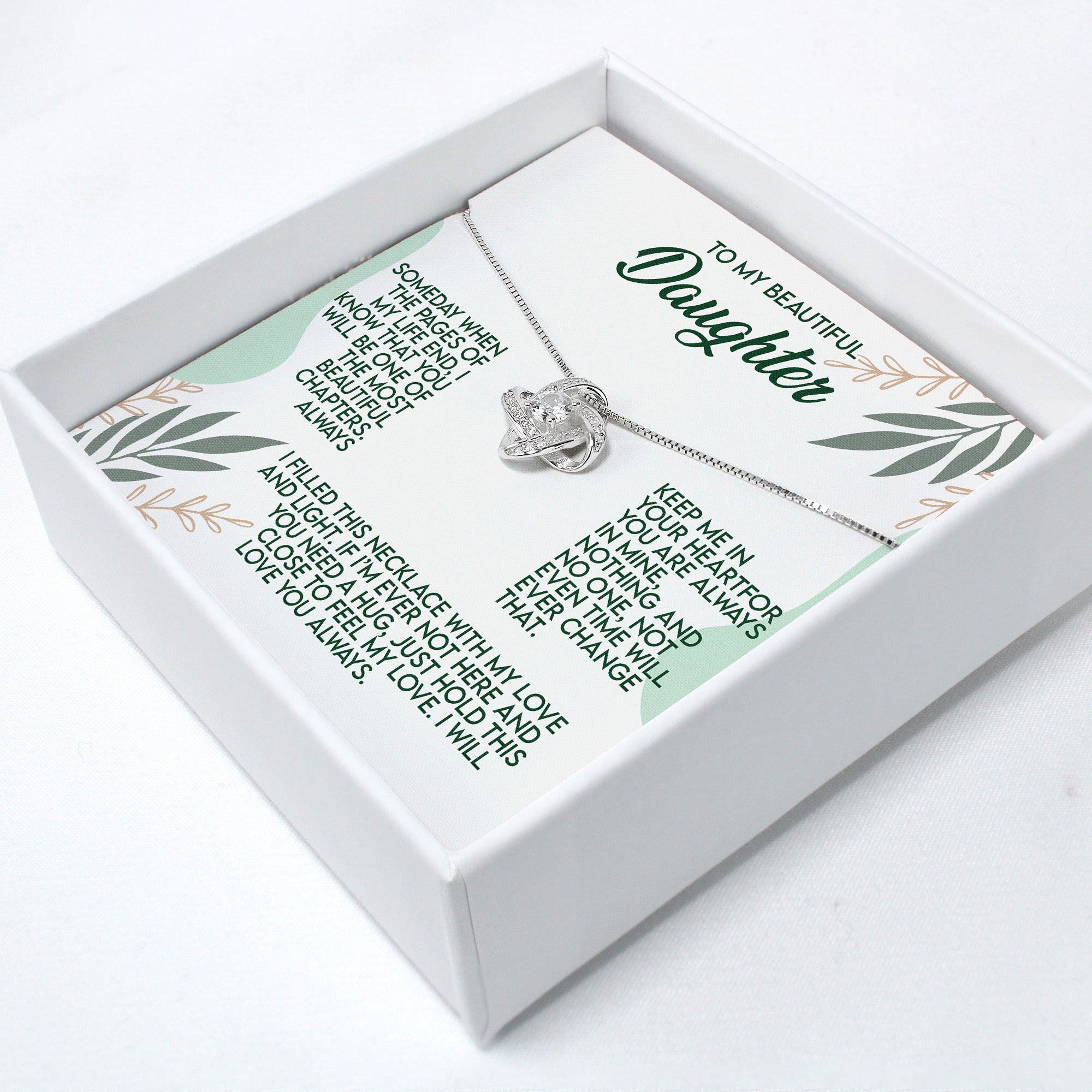 Personalized Sterling Silver Necklace with Heartfelt Message Card for Daughter - Unique Gift of Love and Connection - Image 2