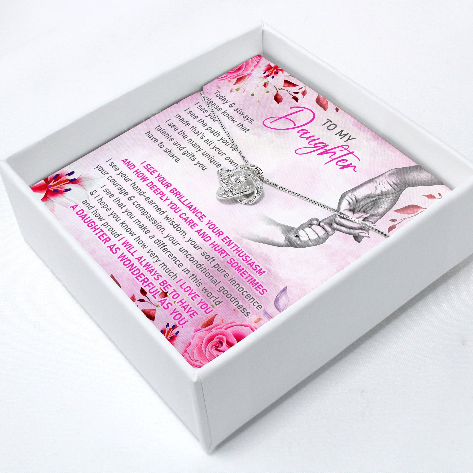 Heartfelt "To My Daughter" Necklace with Custom Message Card – Premium Craftsmanship for Cherished Moments - Image 2