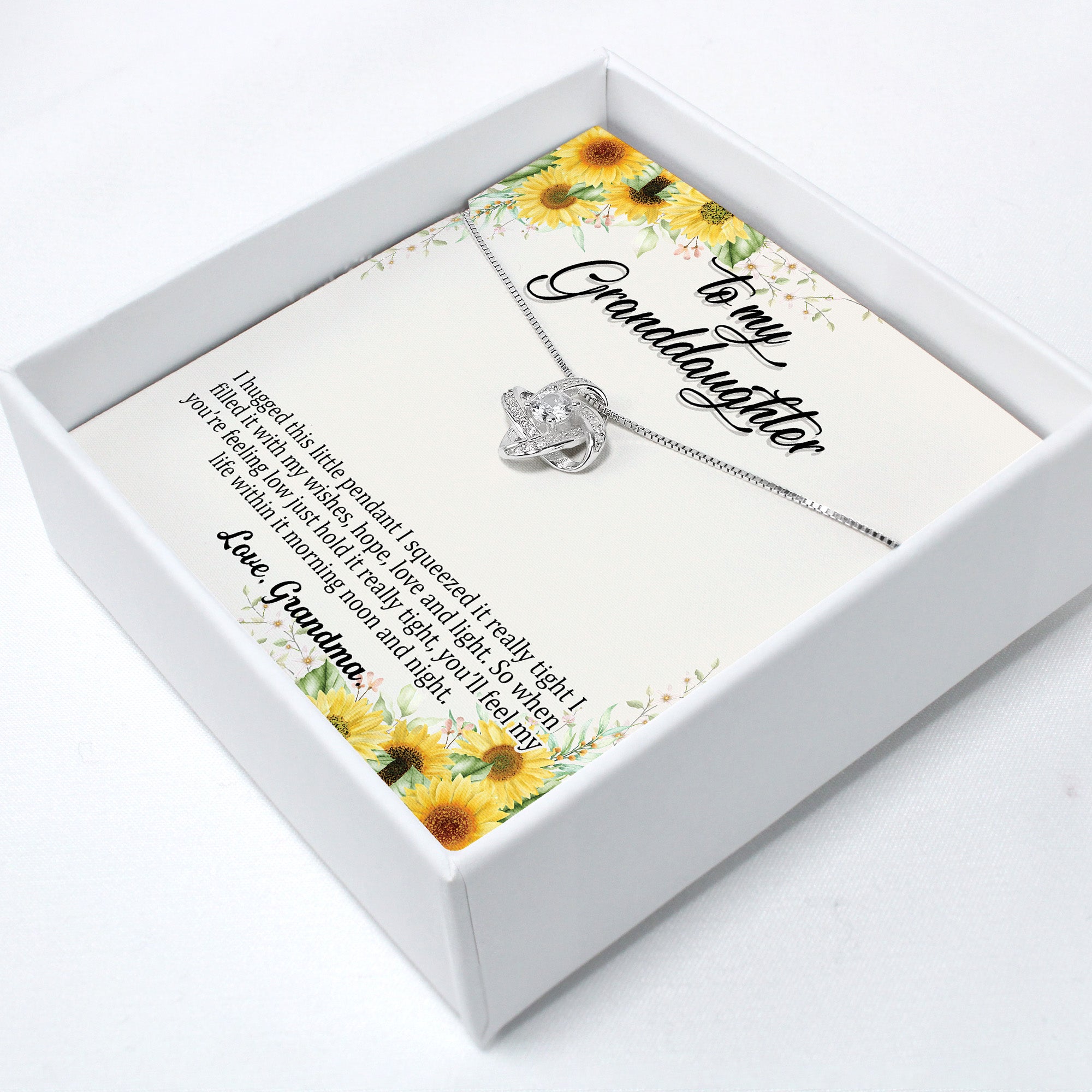 Personalized "To My Granddaughter" Necklace with Inspirational Message and Sunflower Design – Perfect Gift for Special Occasions - Image 2