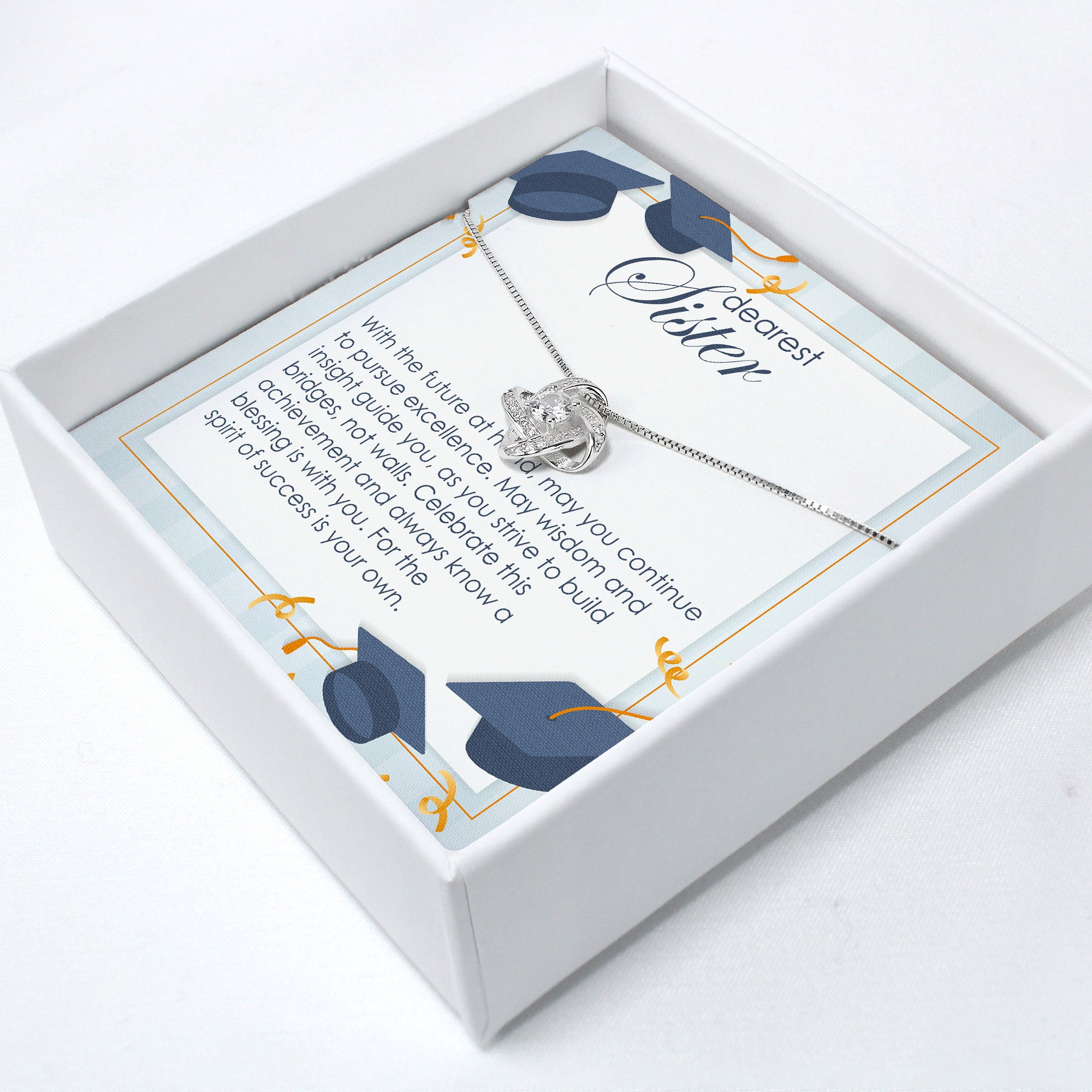Elegant Personalized Sister Necklace with Message Card - Perfect Graduation or Special Occasion Gift - Image 2