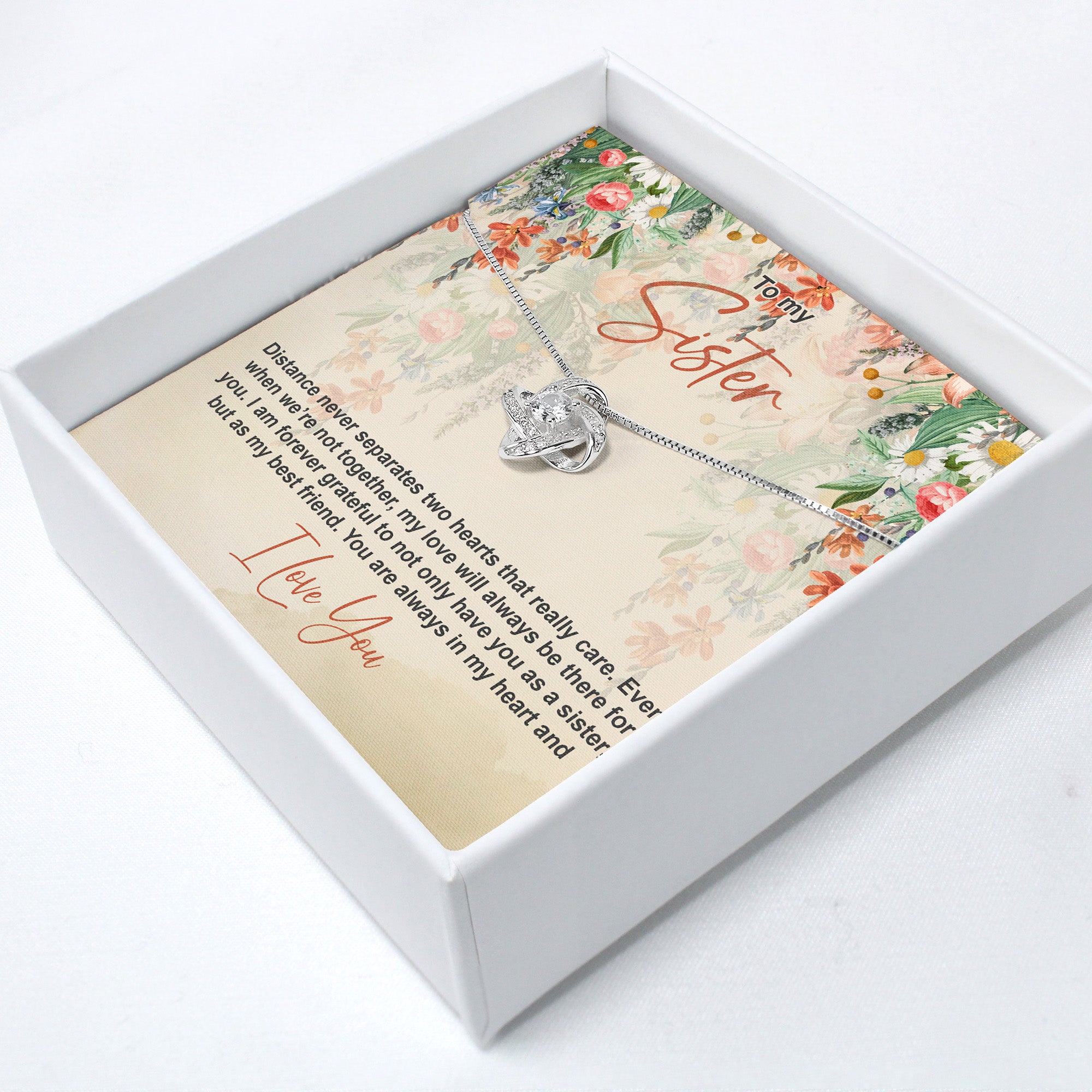 Elegant Sister Necklace with Personalized Message Card - Perfect for Heartfelt Gift-Giving and Lasting Memories - Image 2