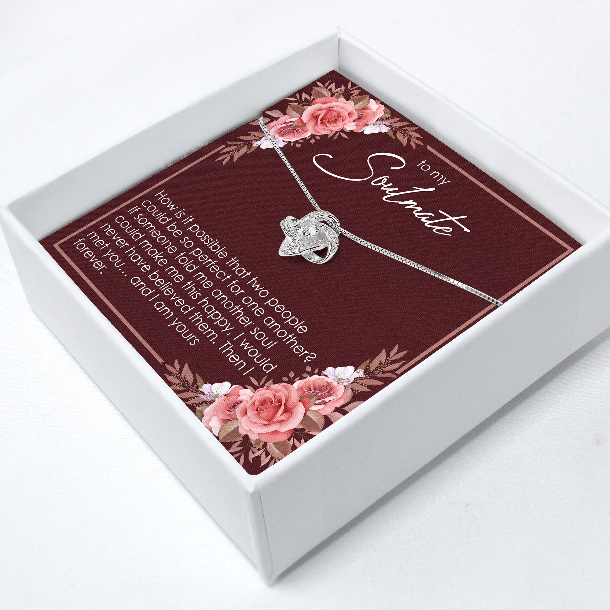 Elegant "To My Soulmate" Necklace with Personalized Message Card - Perfect Gift for Her - Image 2