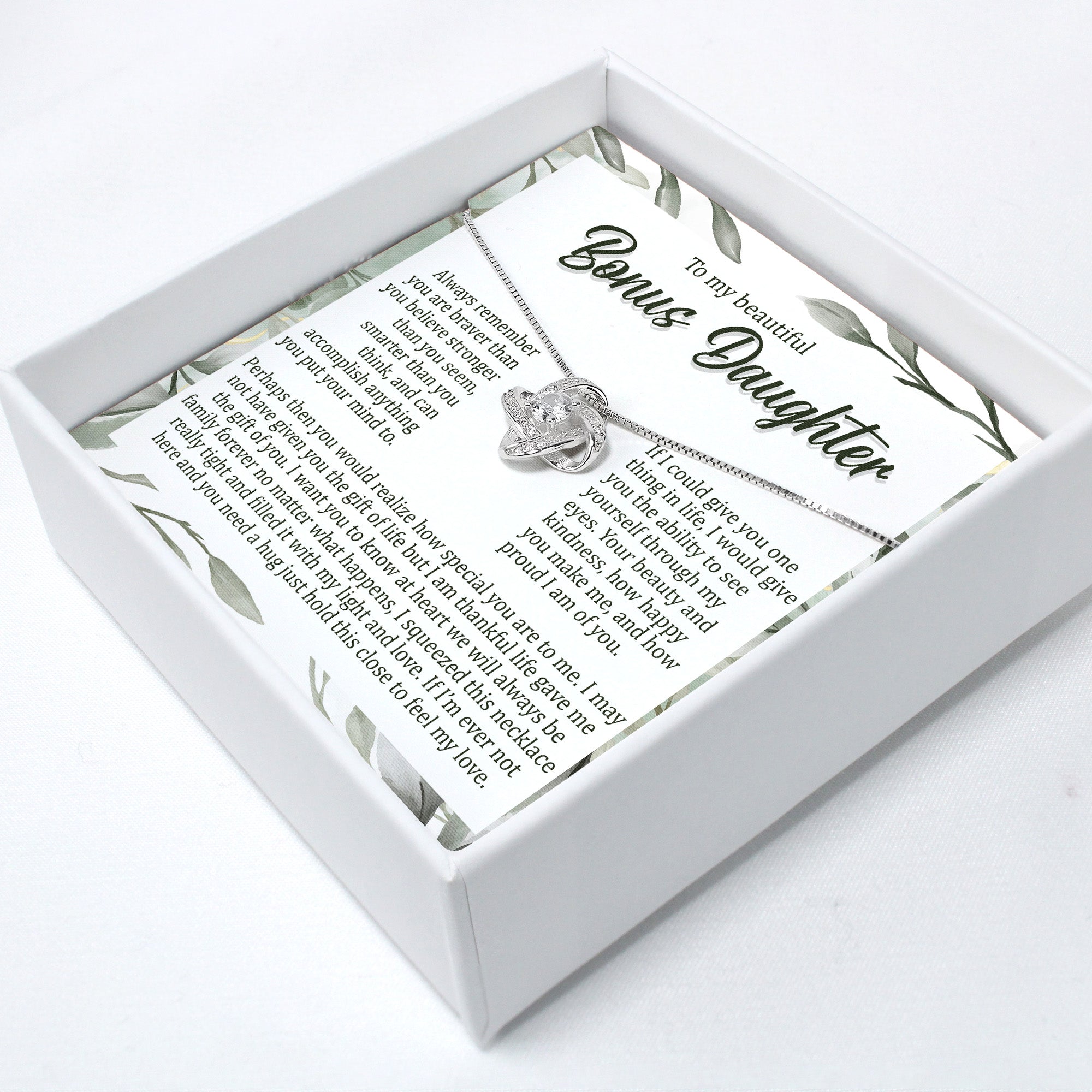 Exquisite Personalized Necklace with Heartfelt Message Card for Bonus Daughter - Thoughtful Gift for Any Occasion - Image 2