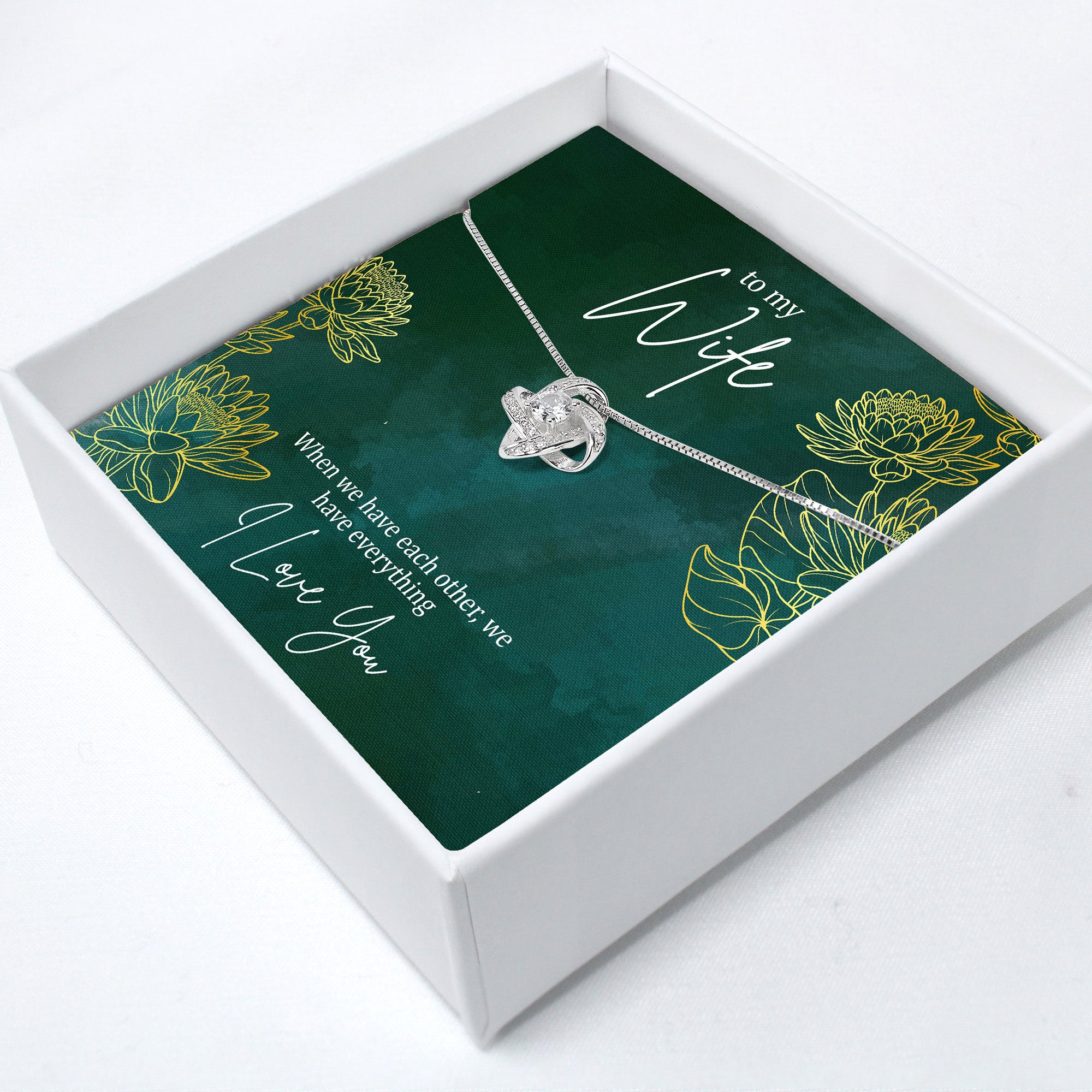 Elegant Knot Pendant Necklace for Wife with Personalized Message Card - Perfect Gift for Special Occasions - Image 2