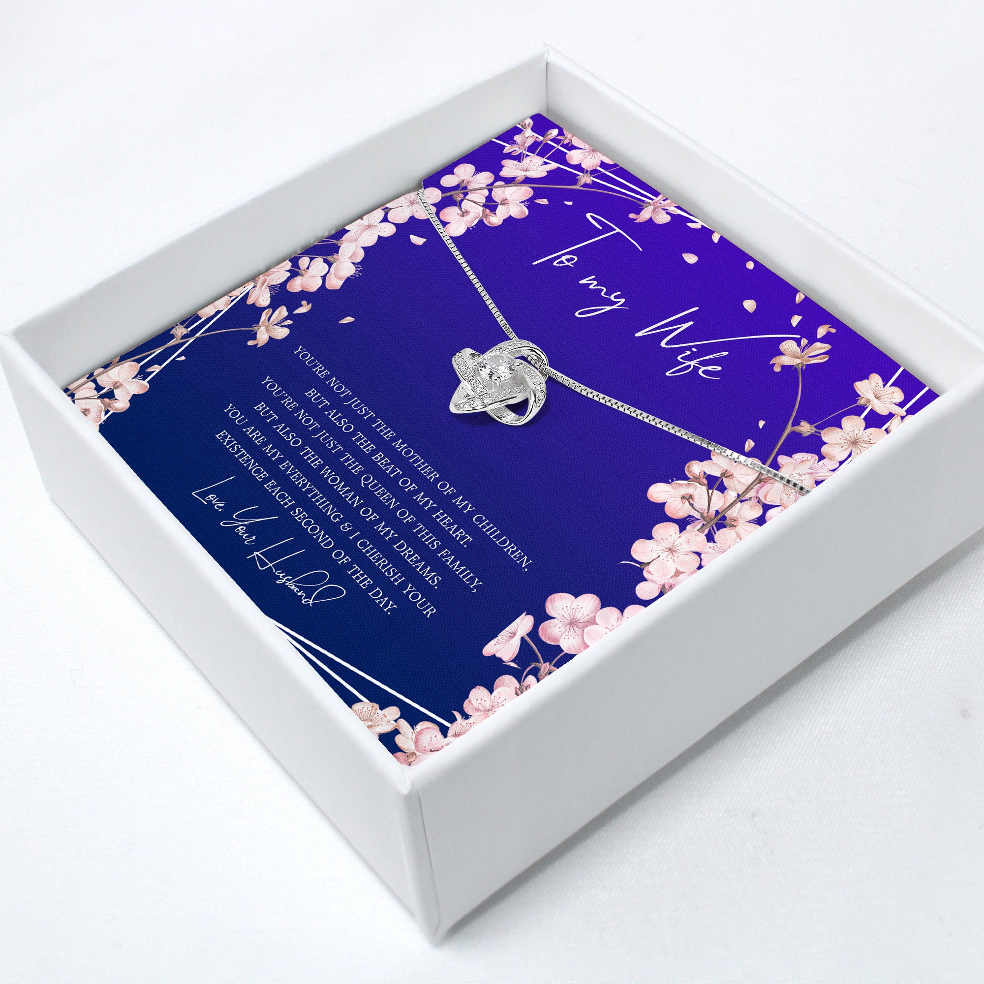 Personalized Infinity Knot Necklace with Message Card for Wife – Custom Gift of Love and Appreciation - Image 2