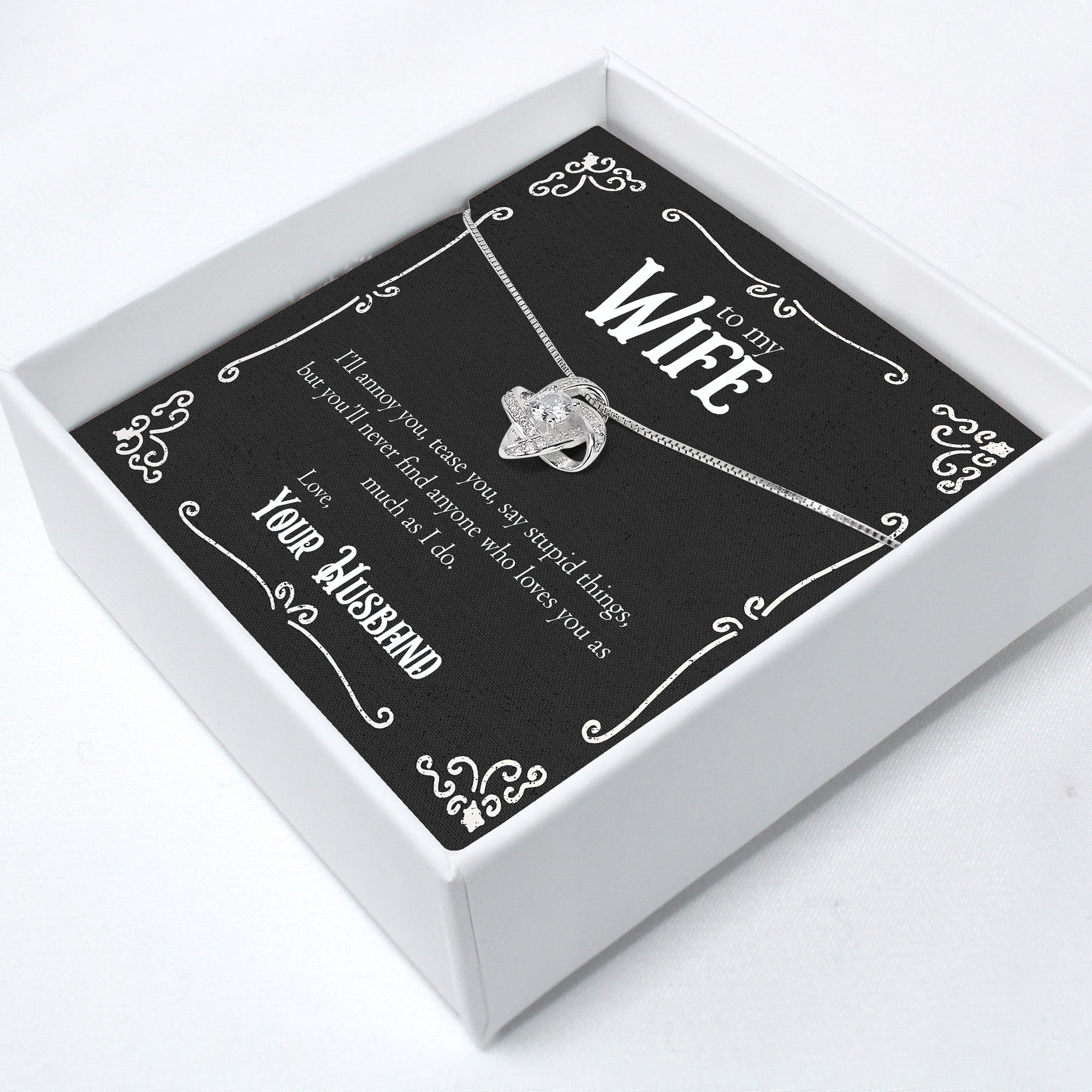 Heartfelt Wife Gift: Personalized Love Knot Necklace with Sentimental Message Card for Anniversary, Birthday & Special Occasions - Image 2