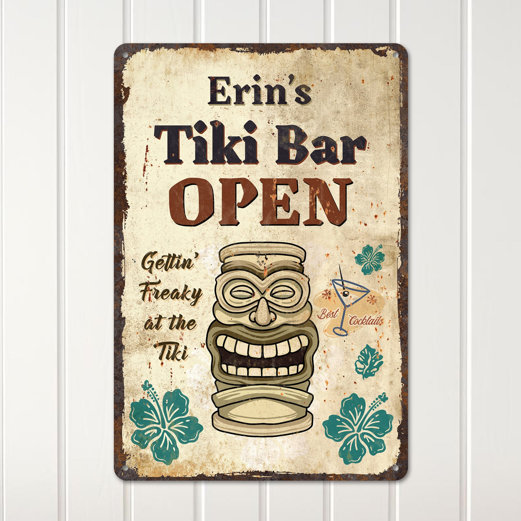 Personalized Vintage Tiki Bar Metal Sign - Customizable Home Decor for Beach Lovers, Unique Gift for Him or Her - Image 2