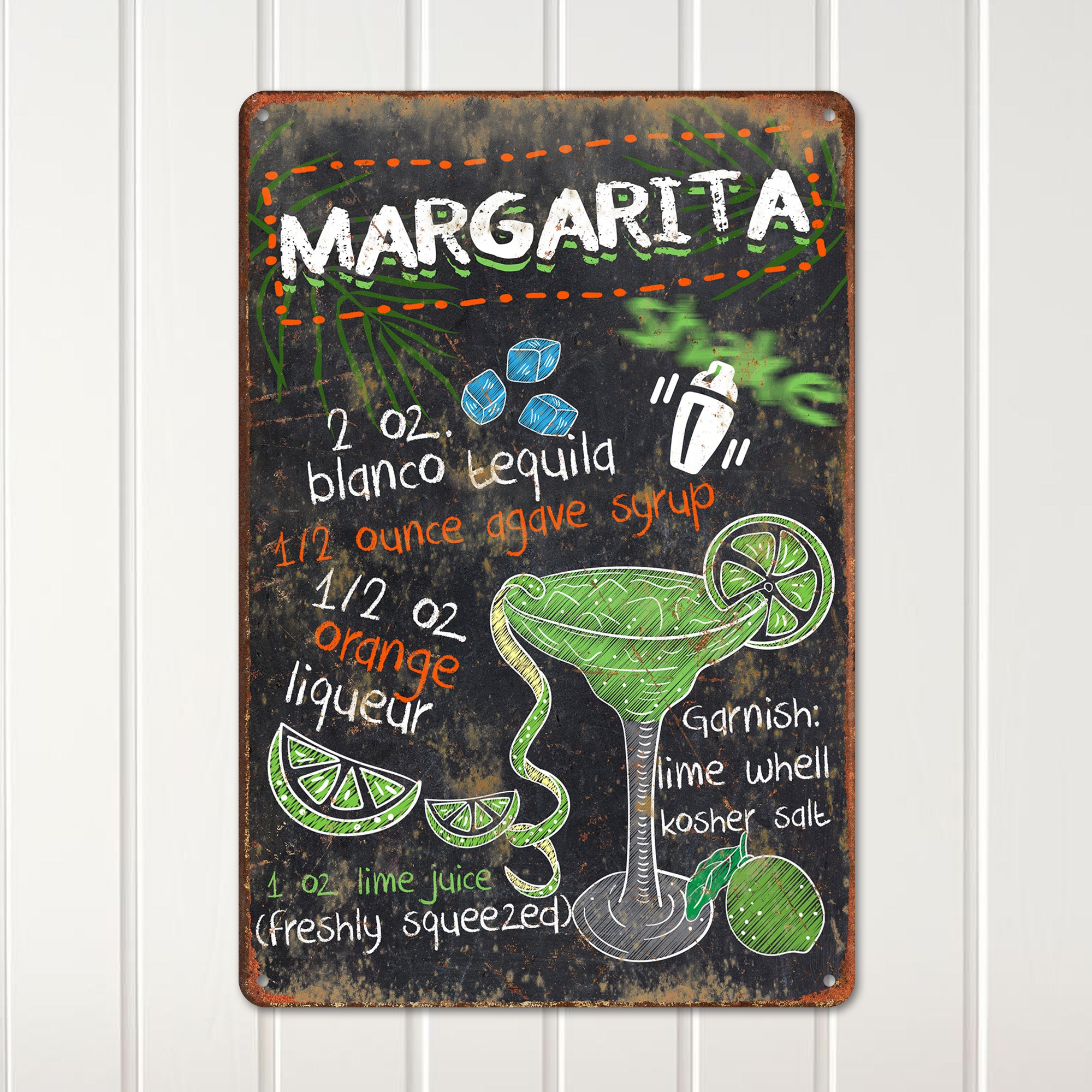 Personalized Margarita Recipe Metal Sign - Retro Kitchen Decor with Customizable Cocktail Details for Casa Parties & Gift-Giving - Image 2