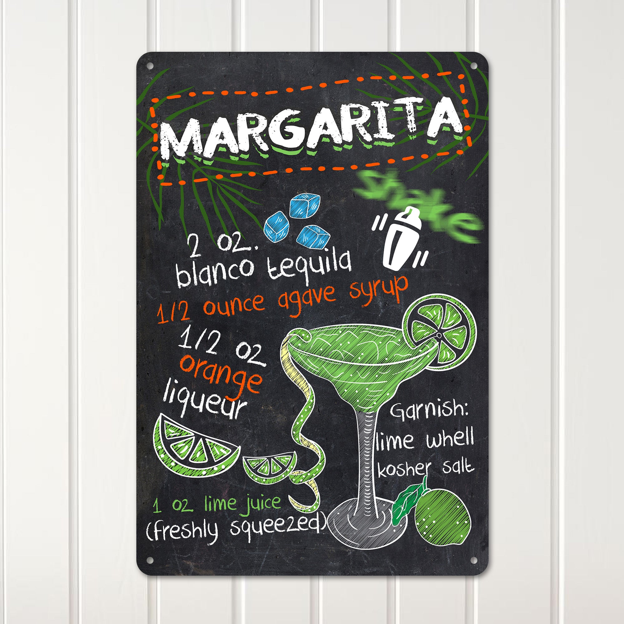 Personalized Margarita Recipe Metal Sign - Retro Kitchen Decor with Customizable Cocktail Details for Casa Parties & Gift-Giving - Image 3