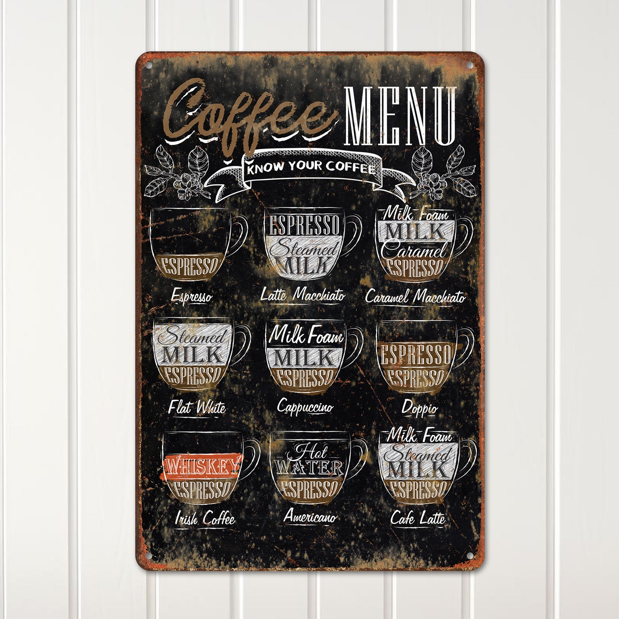 Rustic Coffee Knowledge Metal Sign - Handmade Vintage Cafe Menu Art, Perfect Personalized Gift for Coffee Lovers - Image 2