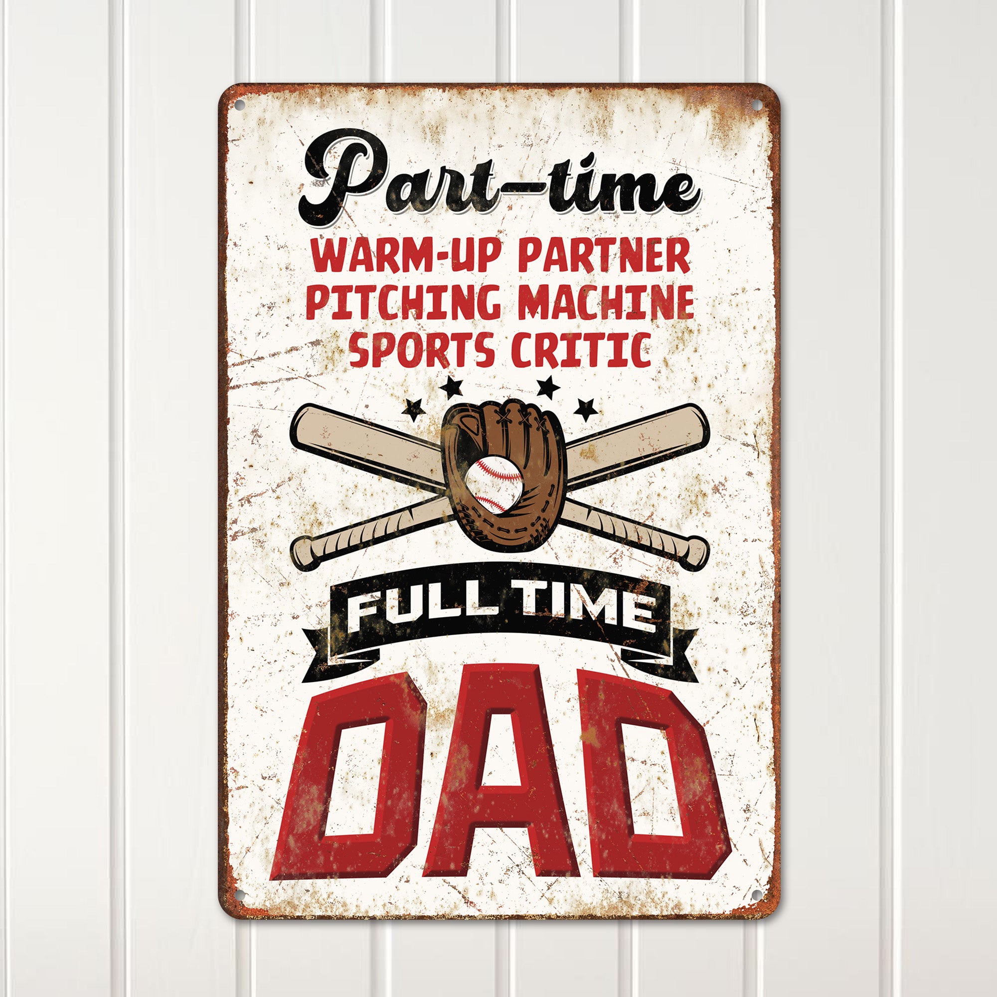 Personalized Rustic Metal Sign for Dads - Warm-Up Partner & Sports Critic - Perfect Gift for Father's Day or Birthday - Image 2