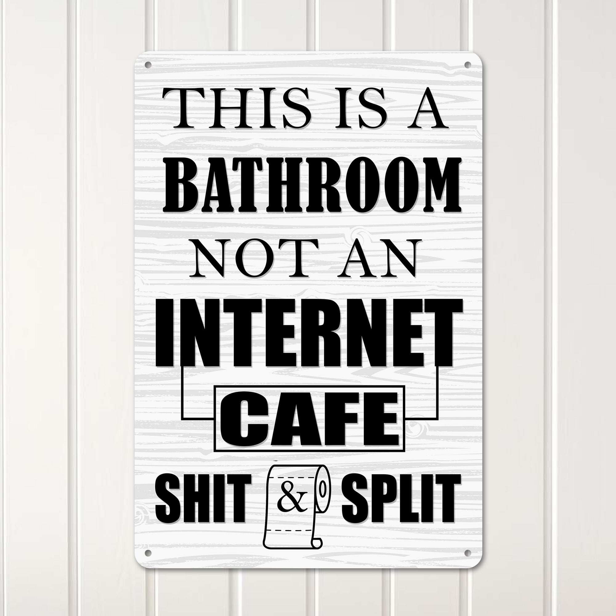 Humorous Bathroom Metal Sign - "This is a Bathroom Not an Internet Cafe" - Perfect Gift for Quirky Home Decor Lovers - Image 2