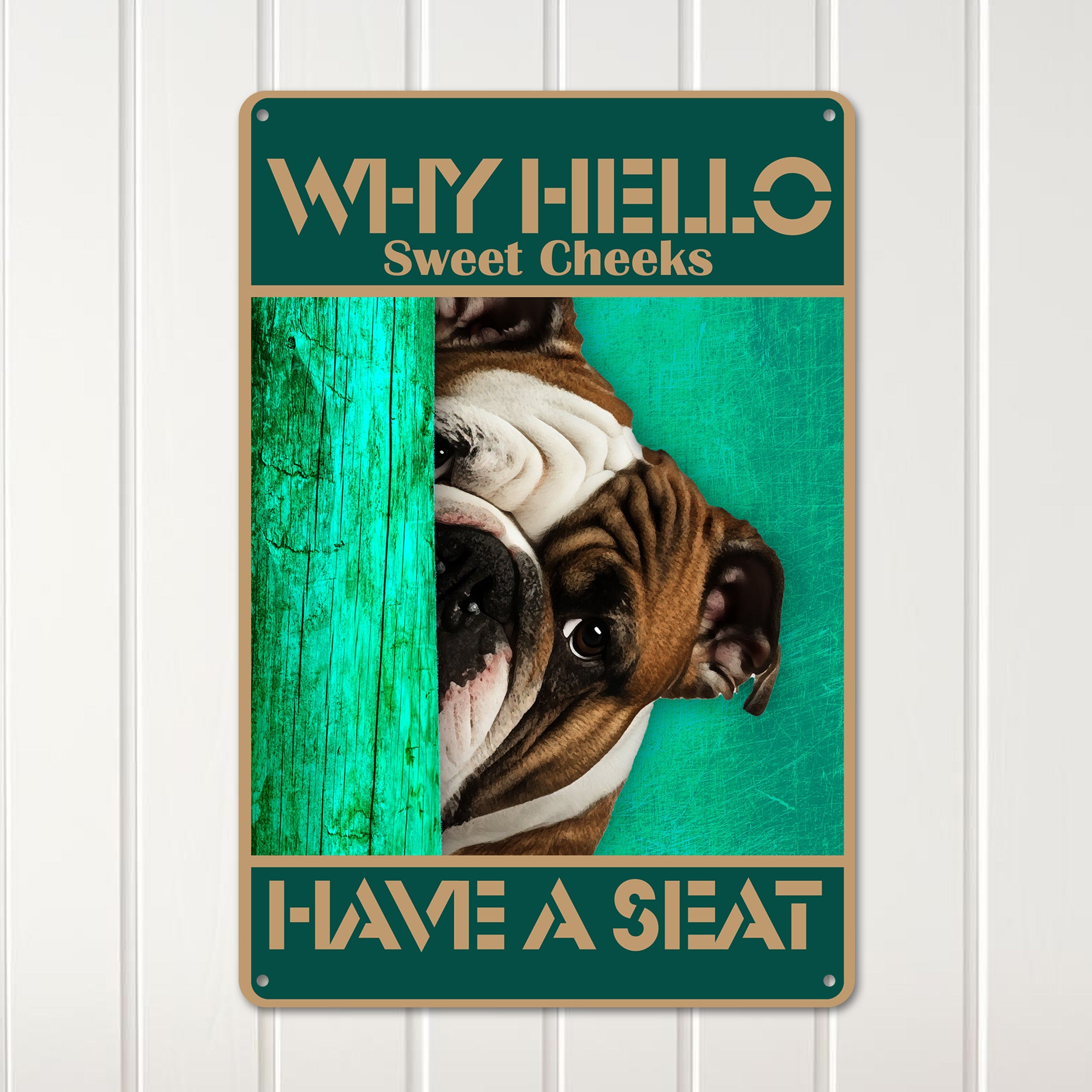 Personalized "Why Hello Sweet Cheeks" Rustic Metal Dog Sign - Custom Greeting Plaque for Home Decor, Perfect for Dog Lovers - Image 3