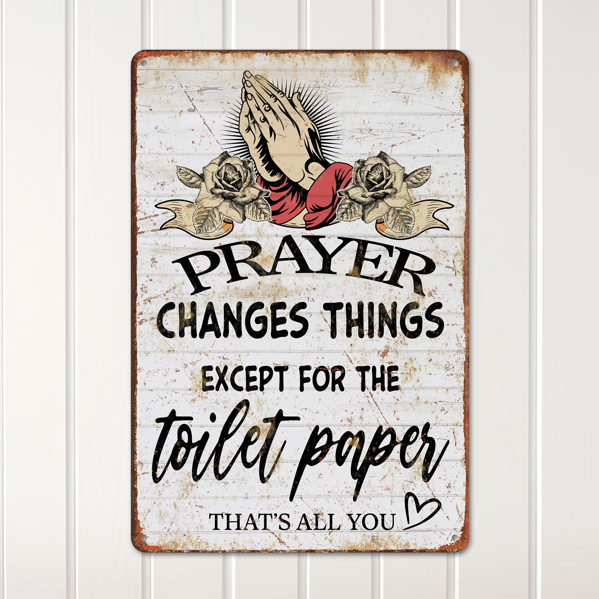 Personalized Rustic Metal Sign with Humorous Prayer Quote – Perfect Handmade Gift for Bathroom Decor - Image 2