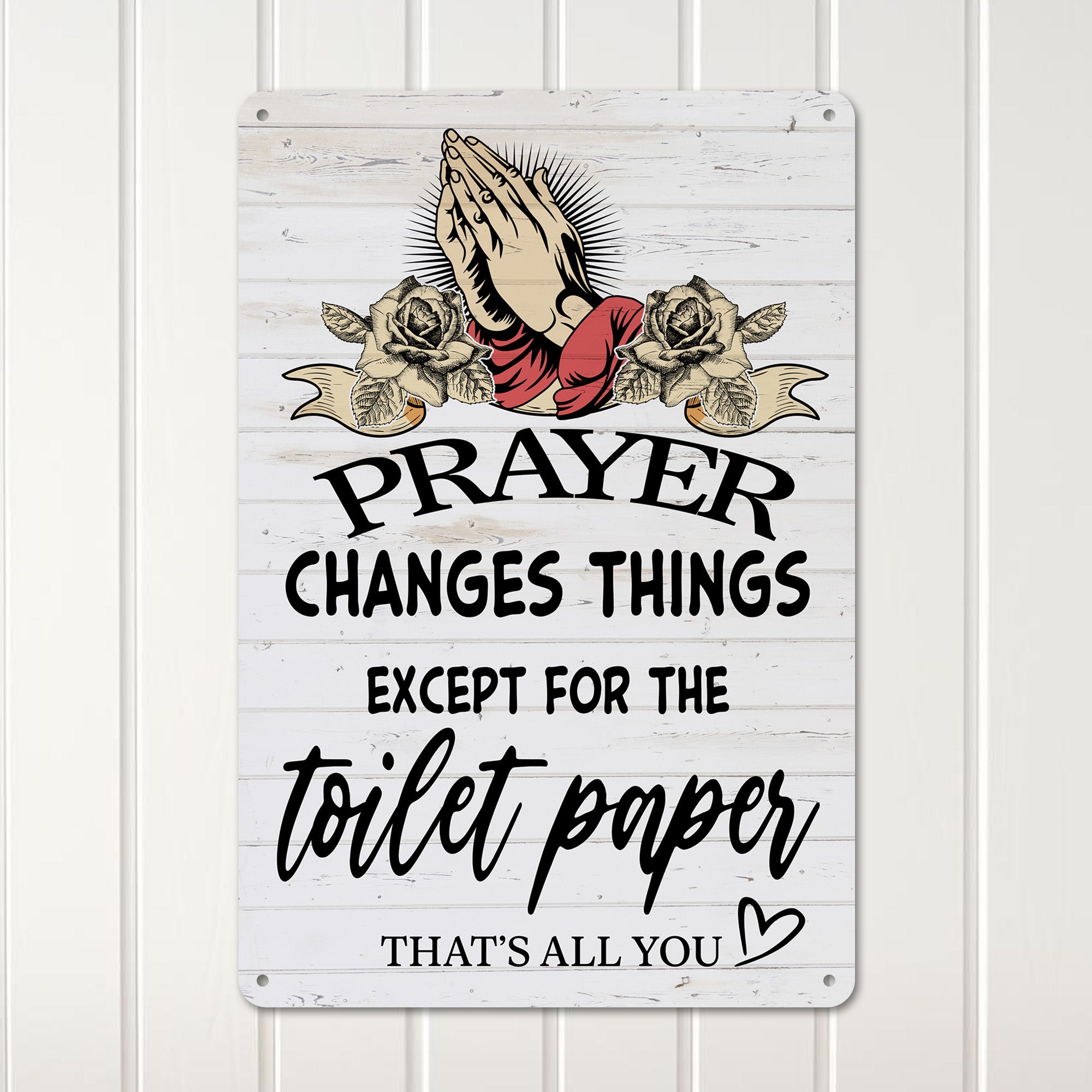 Personalized Rustic Metal Sign with Humorous Prayer Quote – Perfect Handmade Gift for Bathroom Decor - Image 3