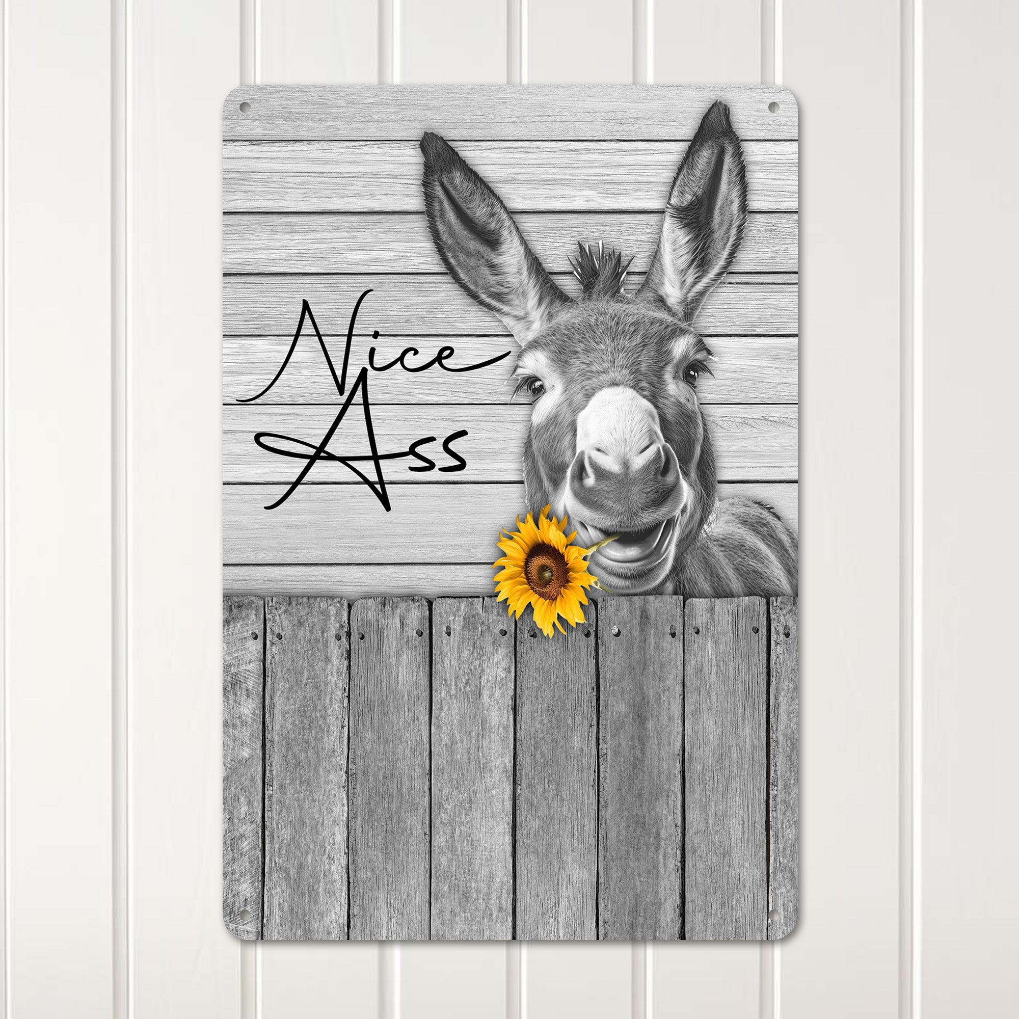 Personalized Rustic Metal Sign with Humorous Donkey Design – Perfect Custom Gift for Animal Lovers, Handmade Rustic Wall Decor - Image 3