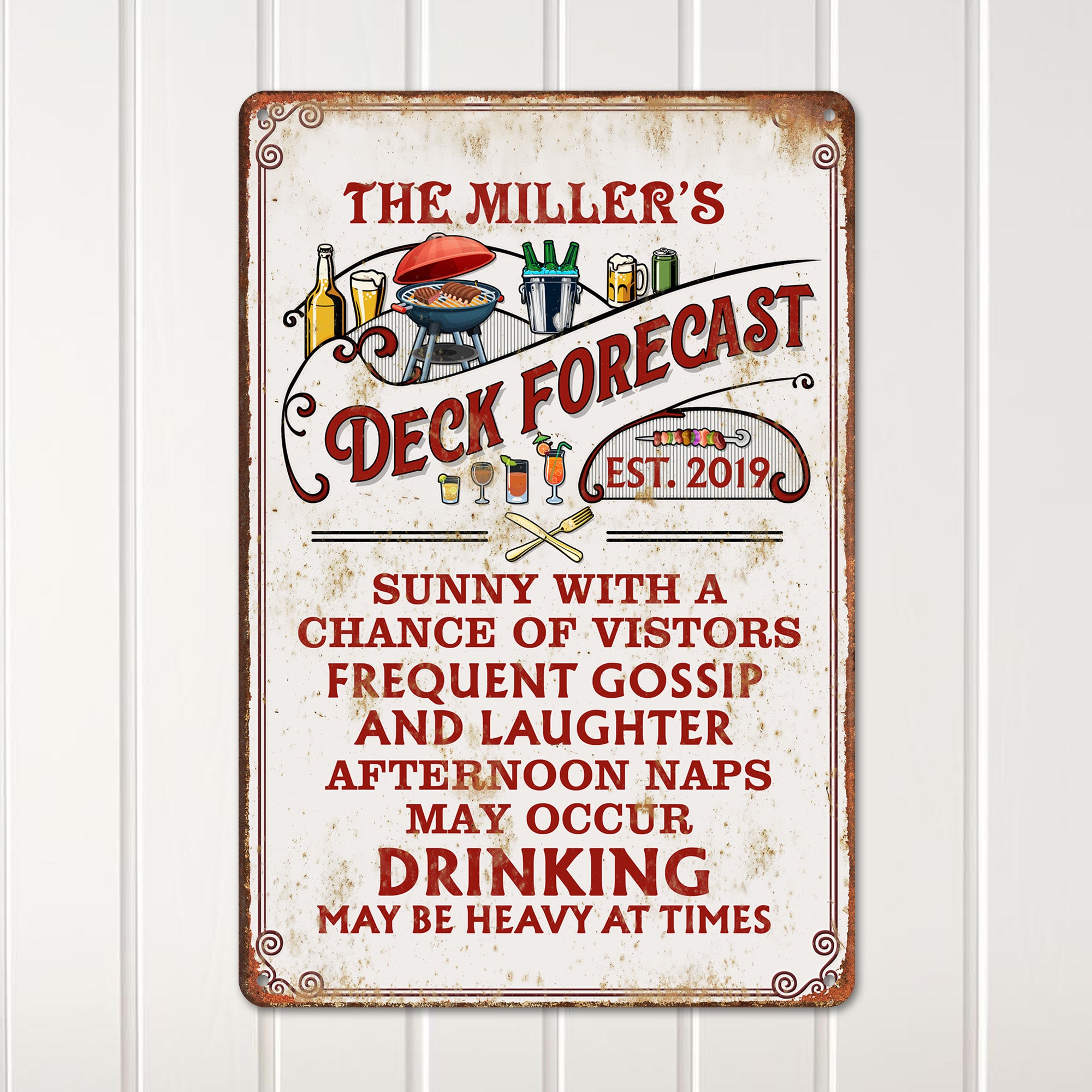 Personalized Metal Deck Sign - Custom Family Name Outdoor Wall Decor - Perfect Gift for Home Entertainers and BBQ Lovers - Image 2