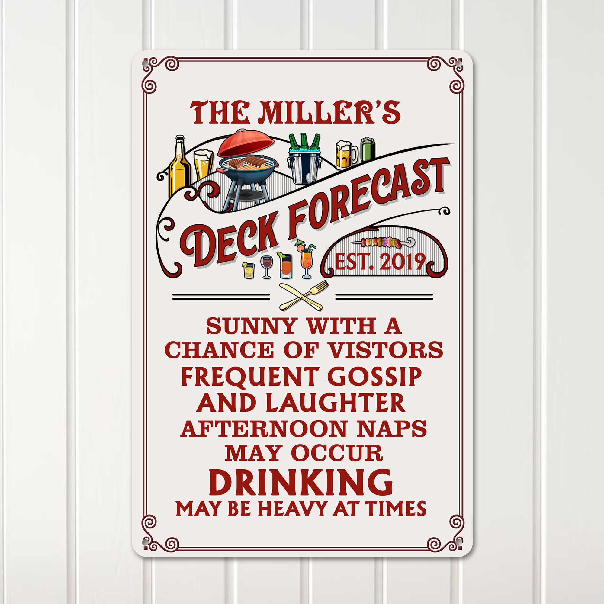 Personalized Metal Deck Sign - Custom Family Name Outdoor Wall Decor - Perfect Gift for Home Entertainers and BBQ Lovers - Image 3