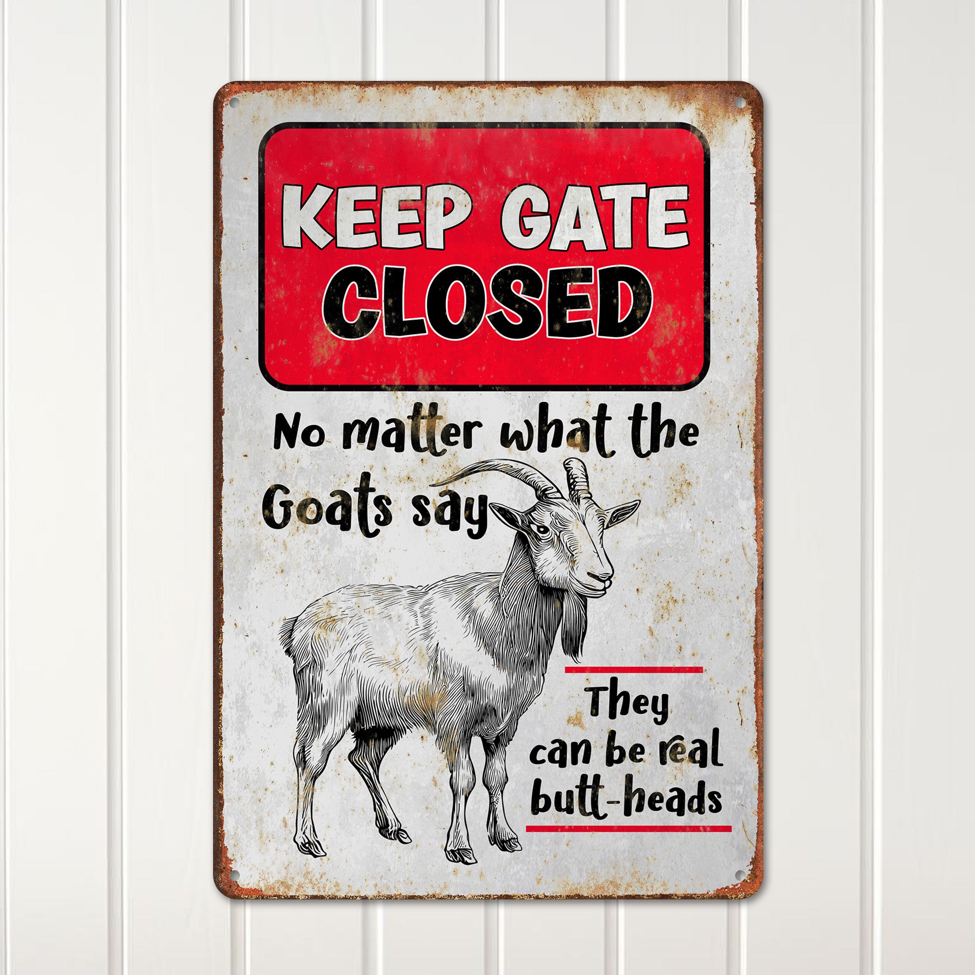 Personalized Goat Lover's Metal Gate Sign - Rustic Farmhouse Decor for Animal Enthusiasts, Customizable Gift for Him or Her - Image 2