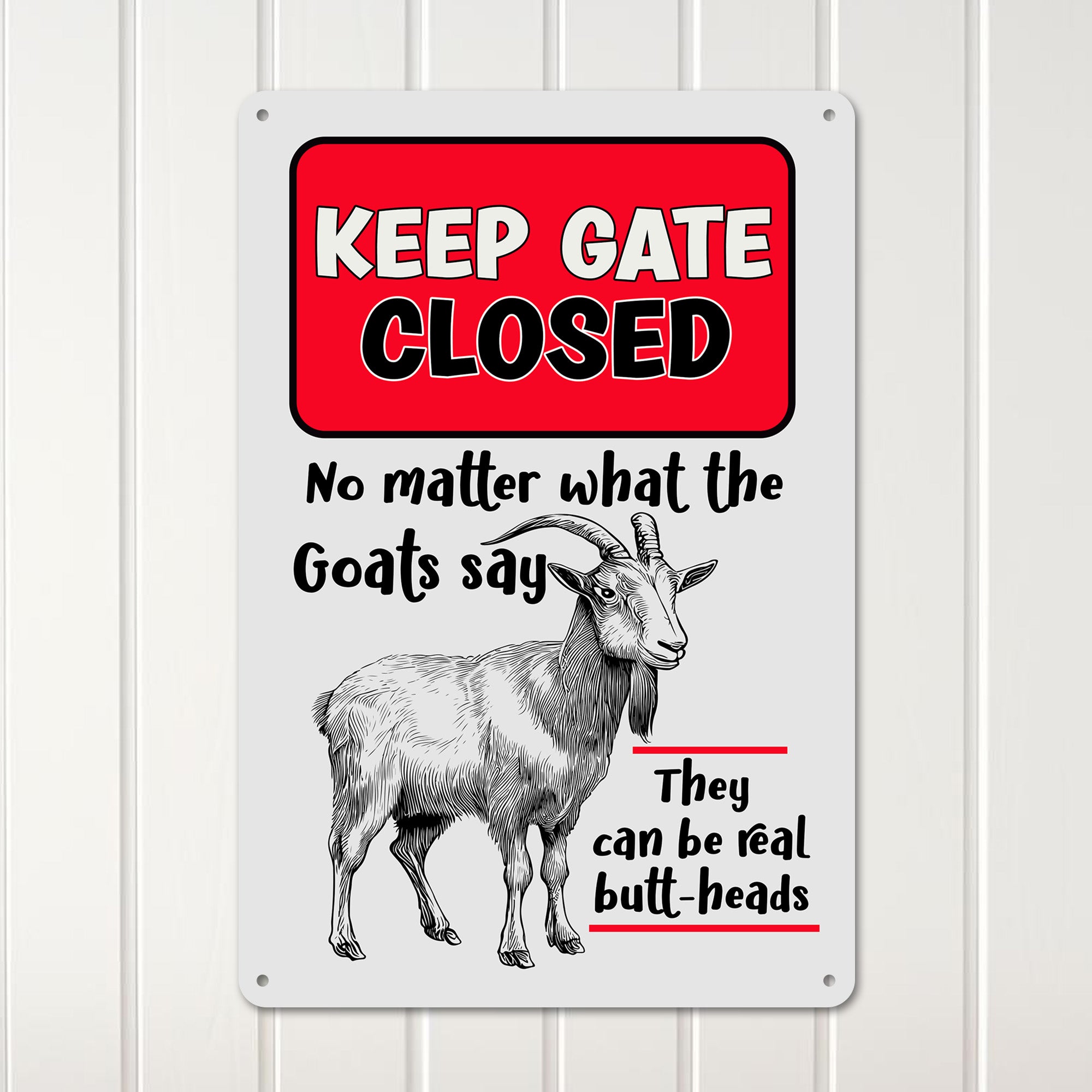 Personalized Goat Lover's Metal Gate Sign - Rustic Farmhouse Decor for Animal Enthusiasts, Customizable Gift for Him or Her - Image 3