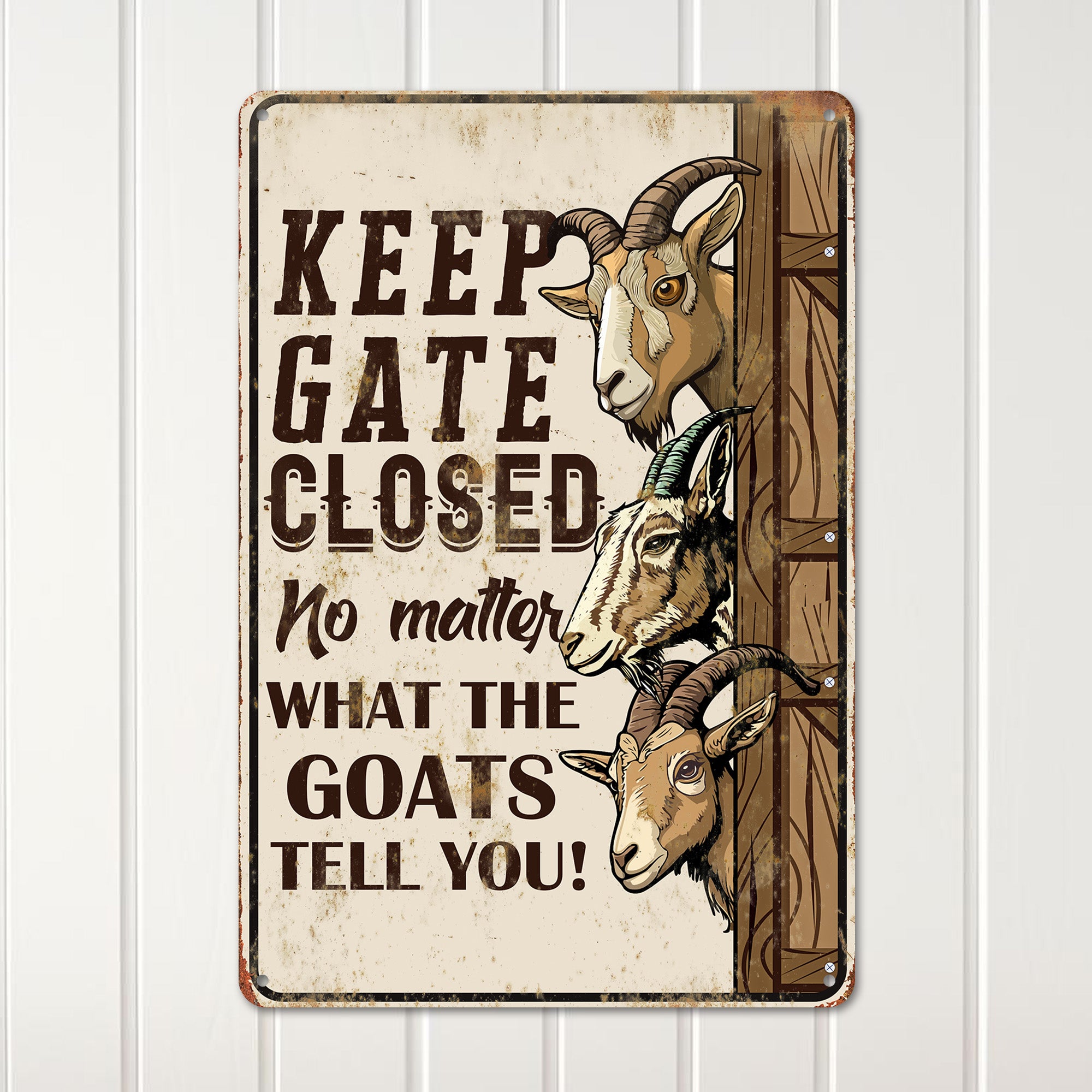 "Rustic Metal Goat Keeper Sign - Personalized Farmhouse Decor for Animal Lovers and Homesteaders - Customizable Gift for Farmers" - Image 2