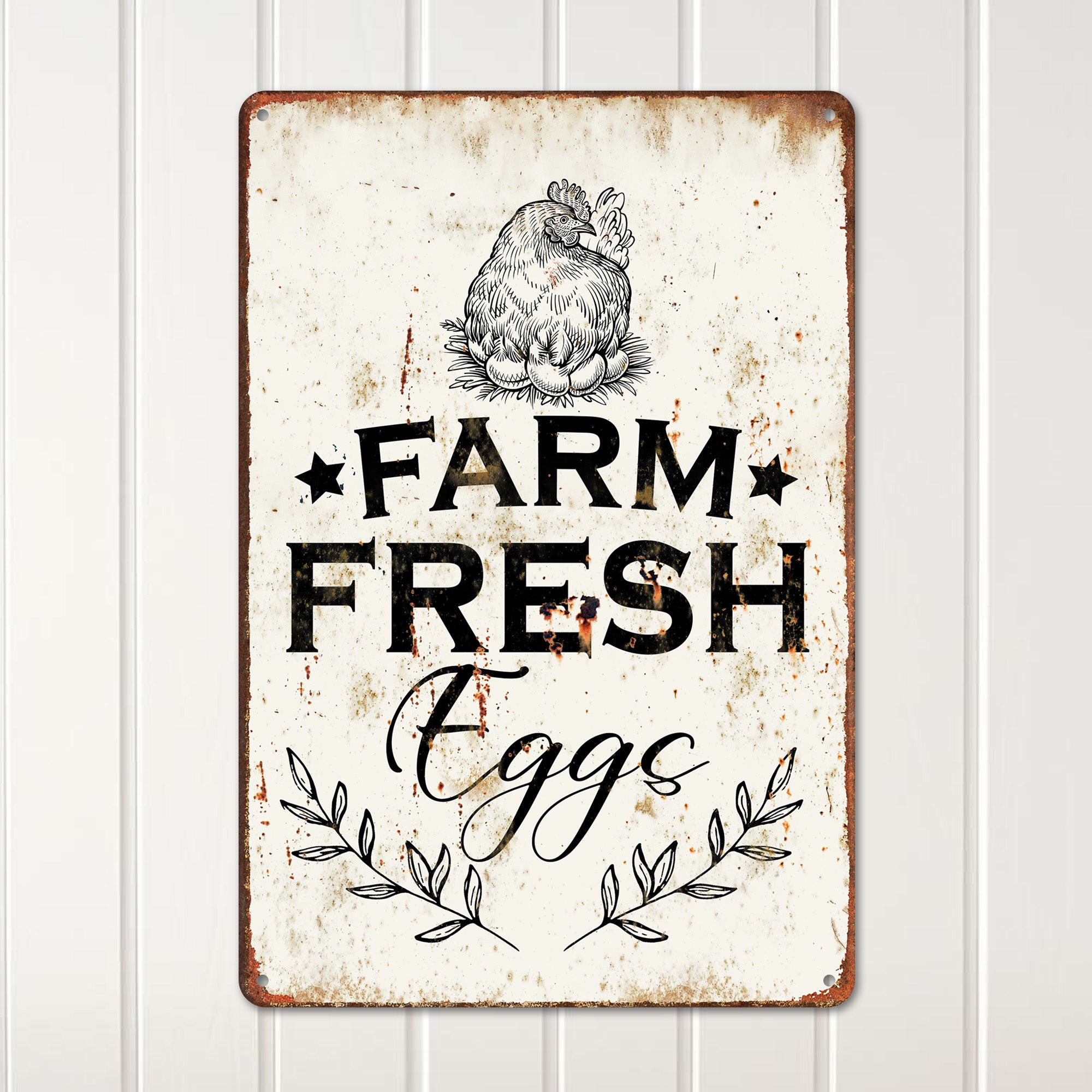 Customizable Rustic "Farm Fresh Eggs" Metal Sign - Vintage Kitchen Decor Perfect for Home, Farmhouse, or Gift - Image 2