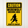 Personalized Werewolf Breeding Area Caution Sign - Vintage Look Metal Signage for Halloween Decor & Unique Gift Ideas - Image 3