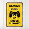 Personalized "Gaming Zone - No Noobs Allowed" Rustic Metal Sign: Perfect Handmade Gift for Gamers - Image 2