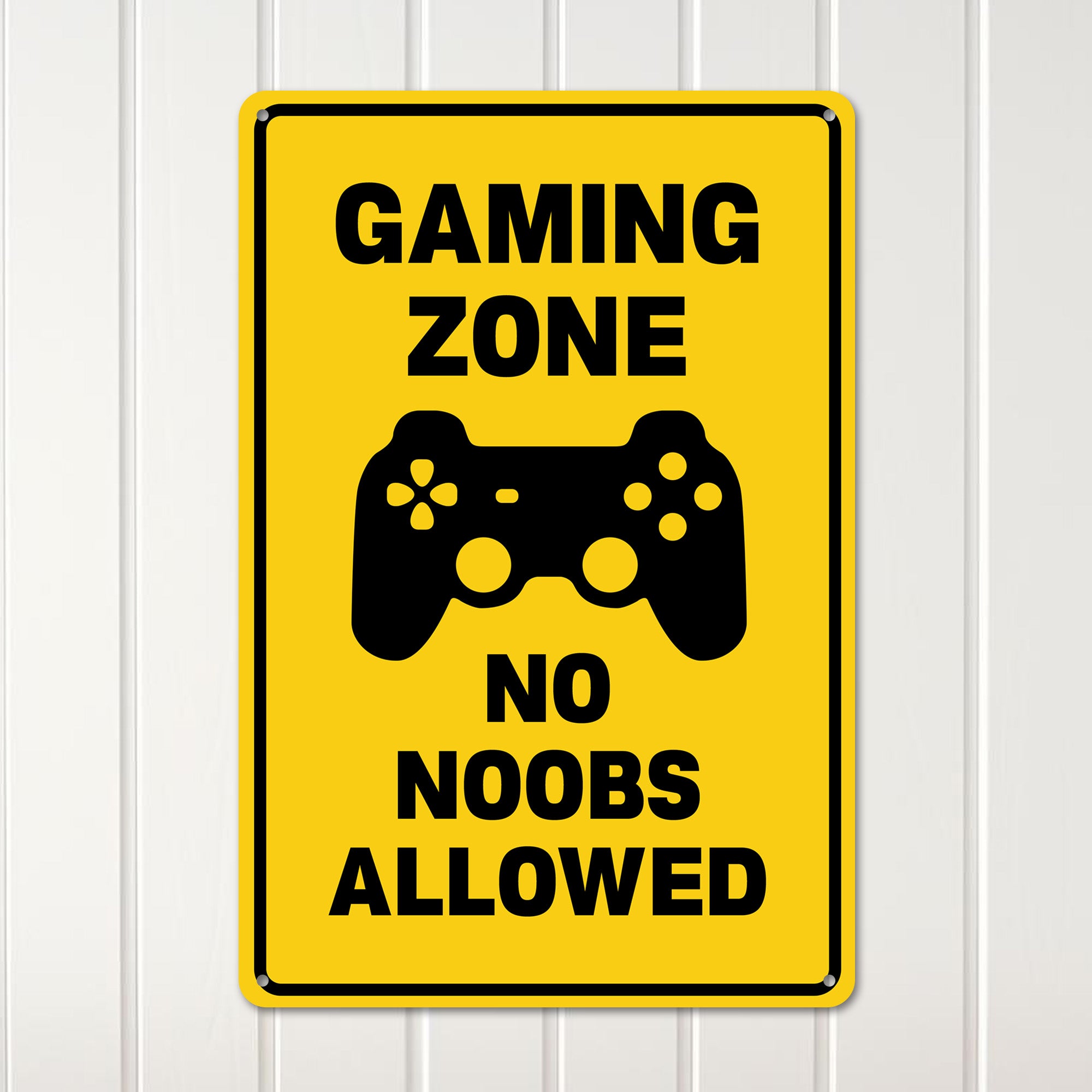 Personalized "Gaming Zone - No Noobs Allowed" Rustic Metal Sign: Perfect Handmade Gift for Gamers - Image 3