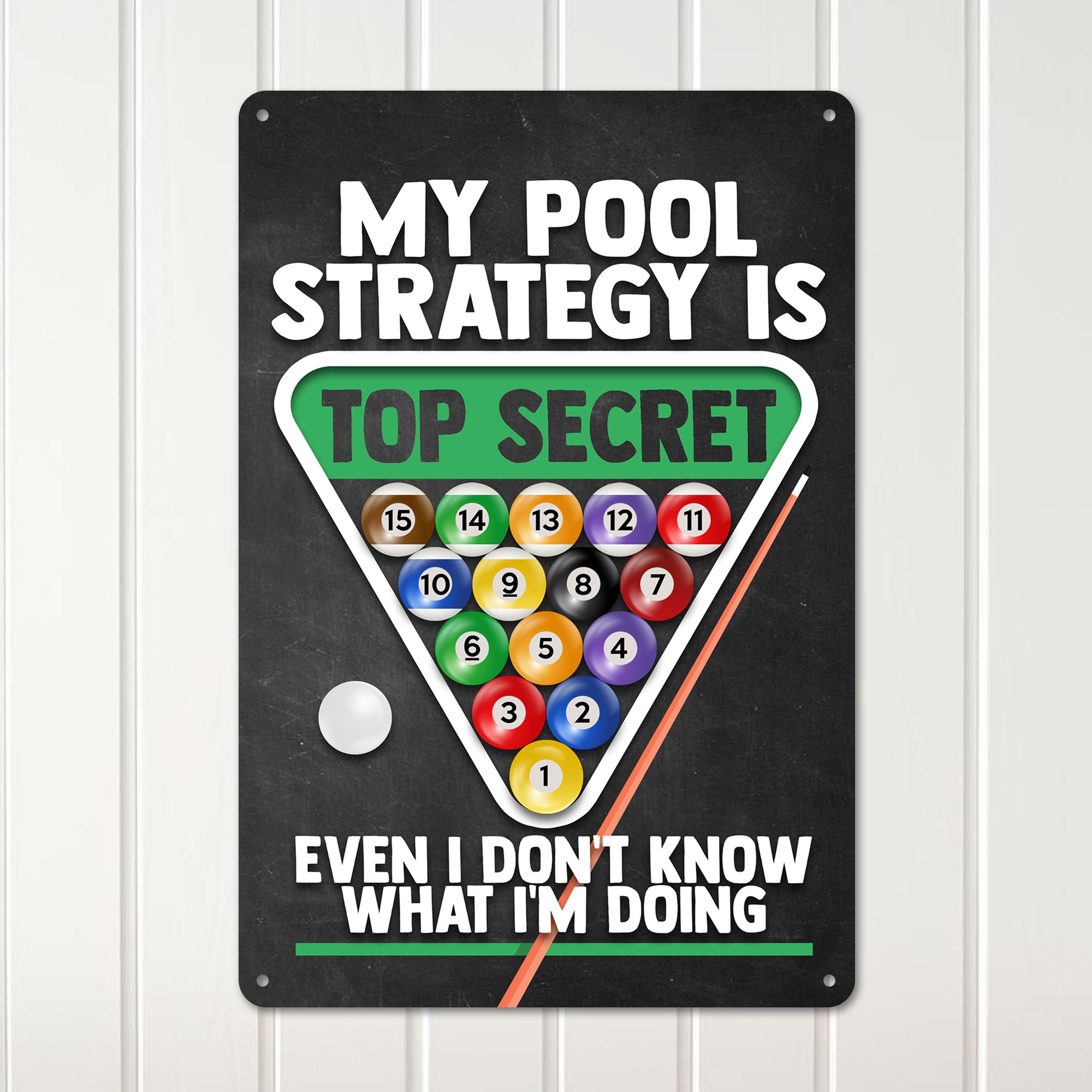 Personalized Rustic Pool Strategy Metal Sign – Perfect Gift for Pool Enthusiasts, Handmade Vintage Look - Image 3