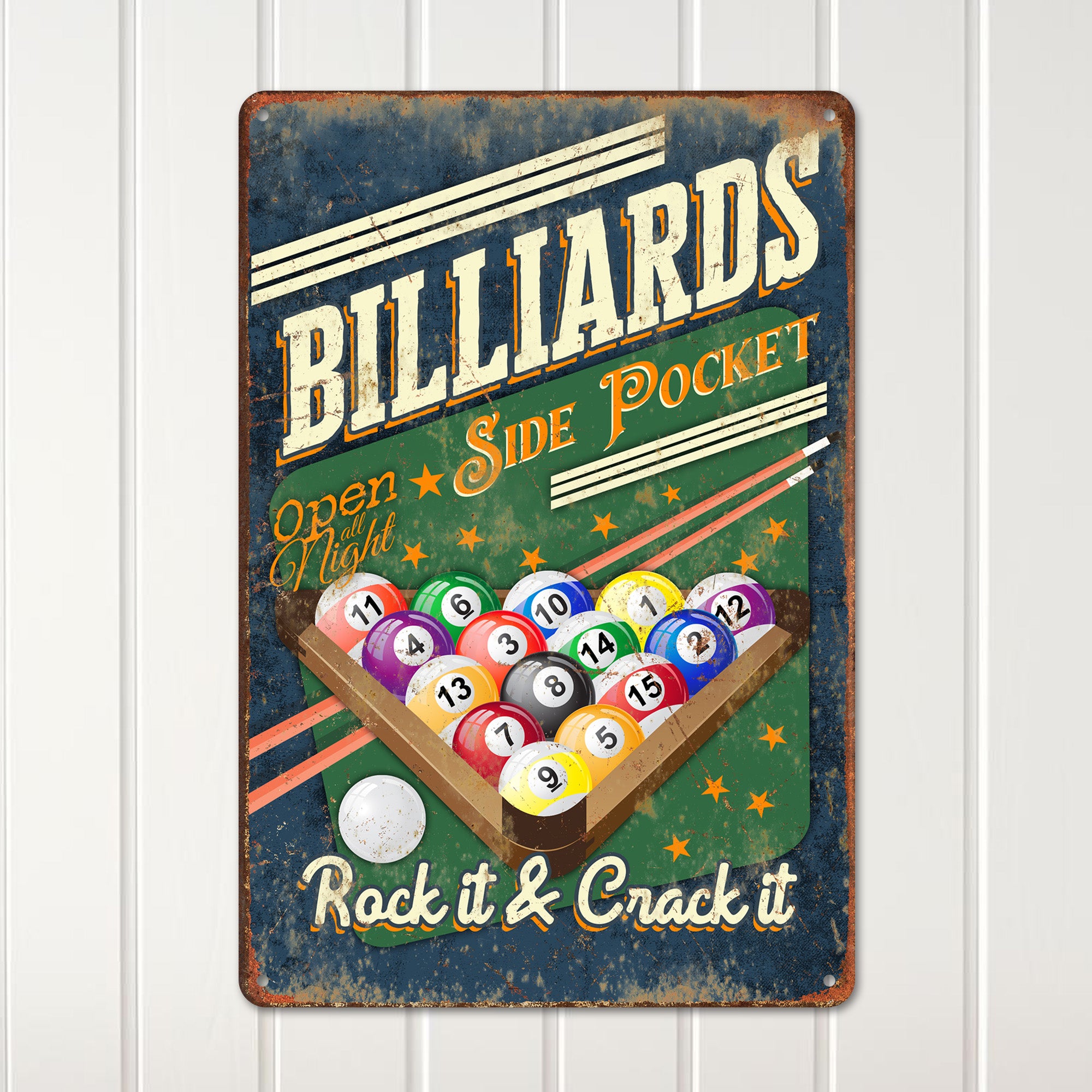 Personalized Vintage Billiards Metal Sign - Rustic Retro Decor for Pool Lovers, Customizable Gift for Him or Her - Image 2