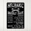Personalized Mechanic Hourly Rate Sign – Custom Metal Garage Wall Decor for Him, Funny Gift for Car Enthusiasts - Image 3