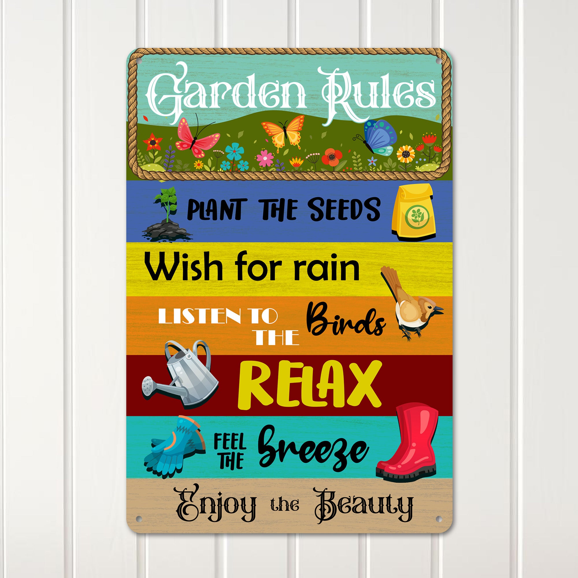 Personalized Garden Rules Metal Sign - Vibrant Decor for Garden Lovers - Customizable Gift for Nature Enthusiasts - Image 2