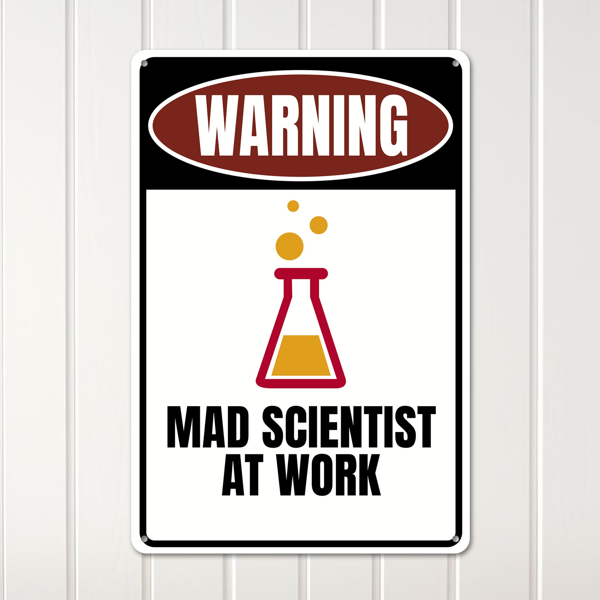 Vintage-Inspired "Mad Scientist at Work" Personalized Metal Sign - Unique Handmade Gift for Science Lovers - Image 3