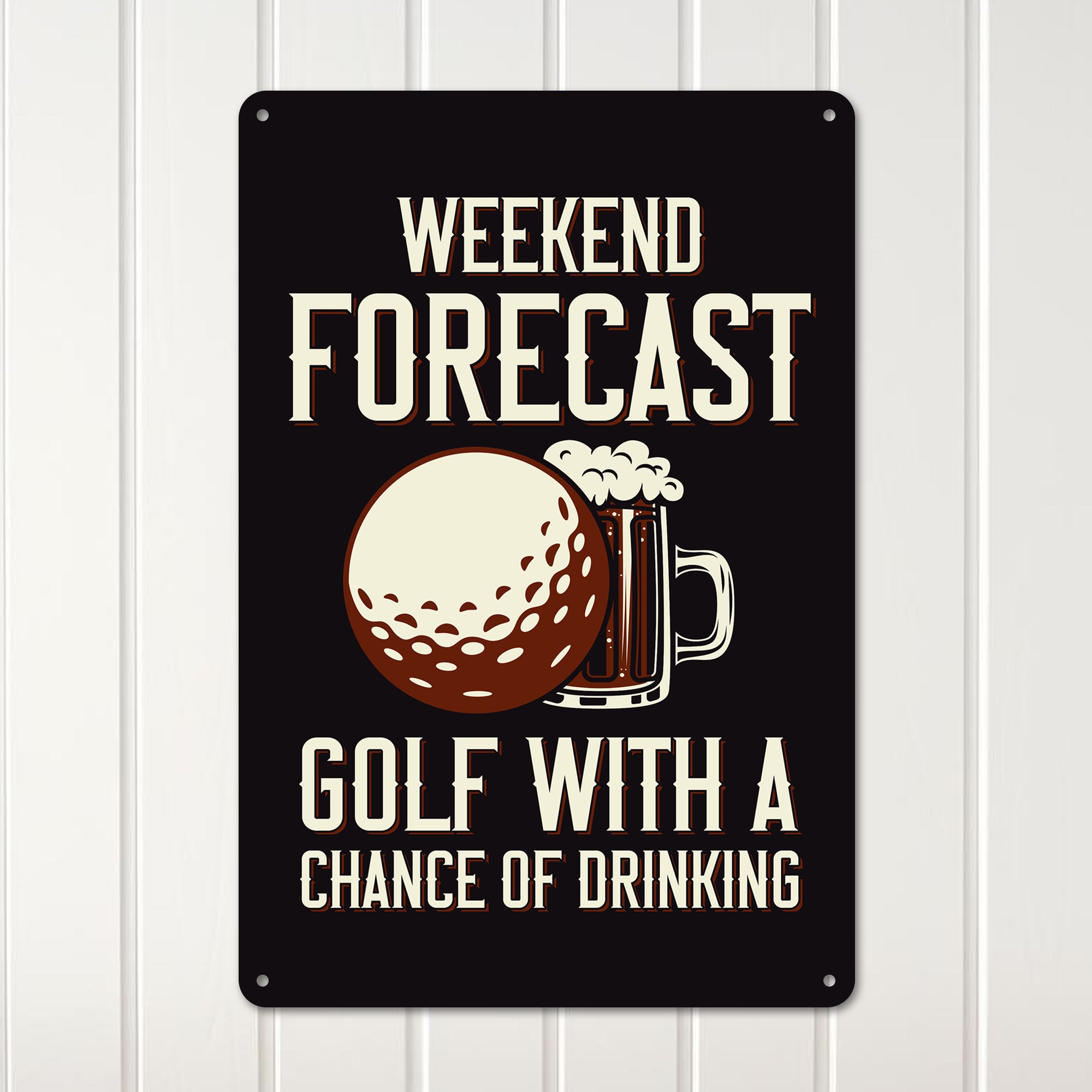 Personalized Vintage Metal Sign - Weekend Forecast: Golf with a Chance of Drinking - Customizable Gift for Golf Lovers - Image 3