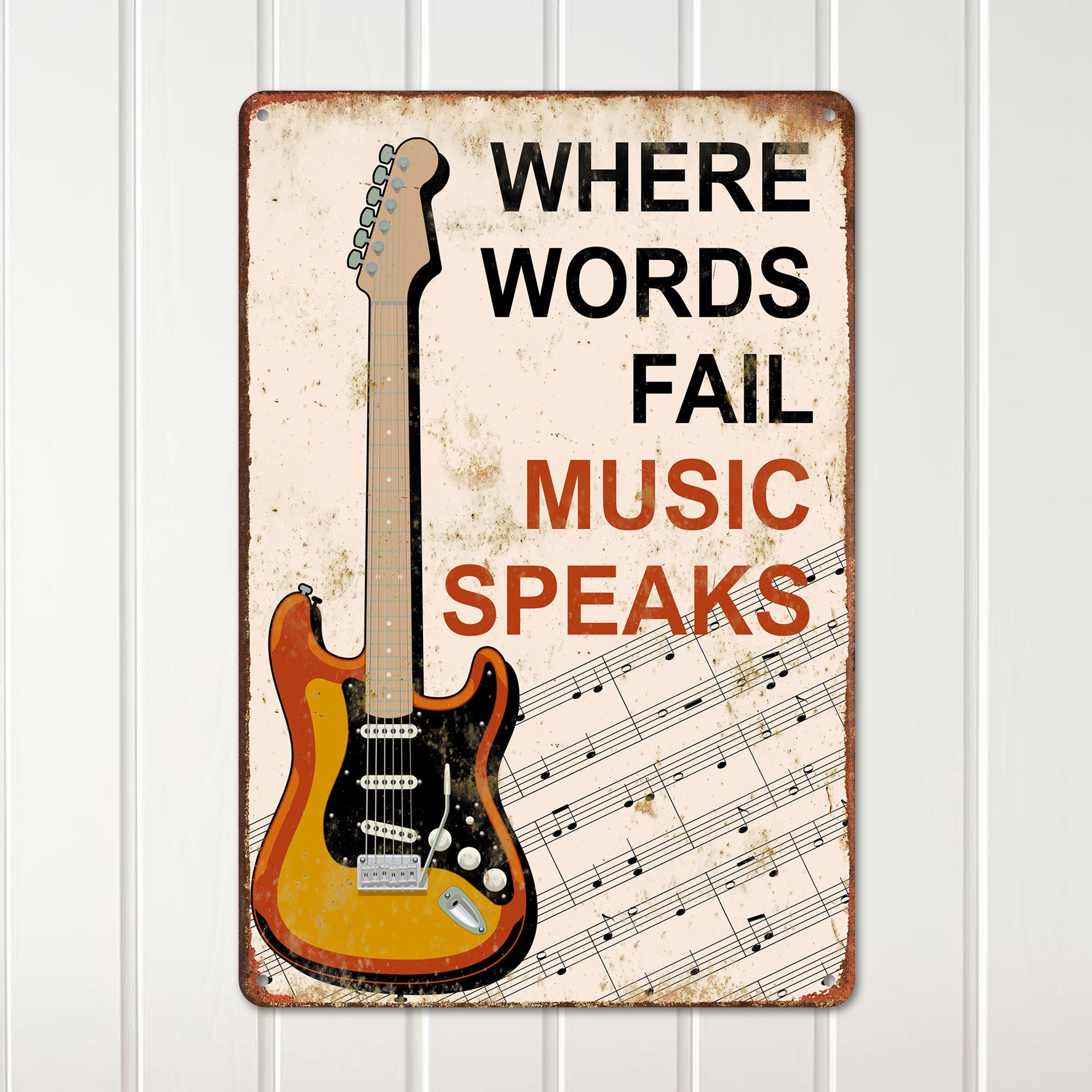 Personalized Vintage Metal Music Sign – Custom Guitar Decor for Music Lovers, Perfect for Home & Studio - Image 2