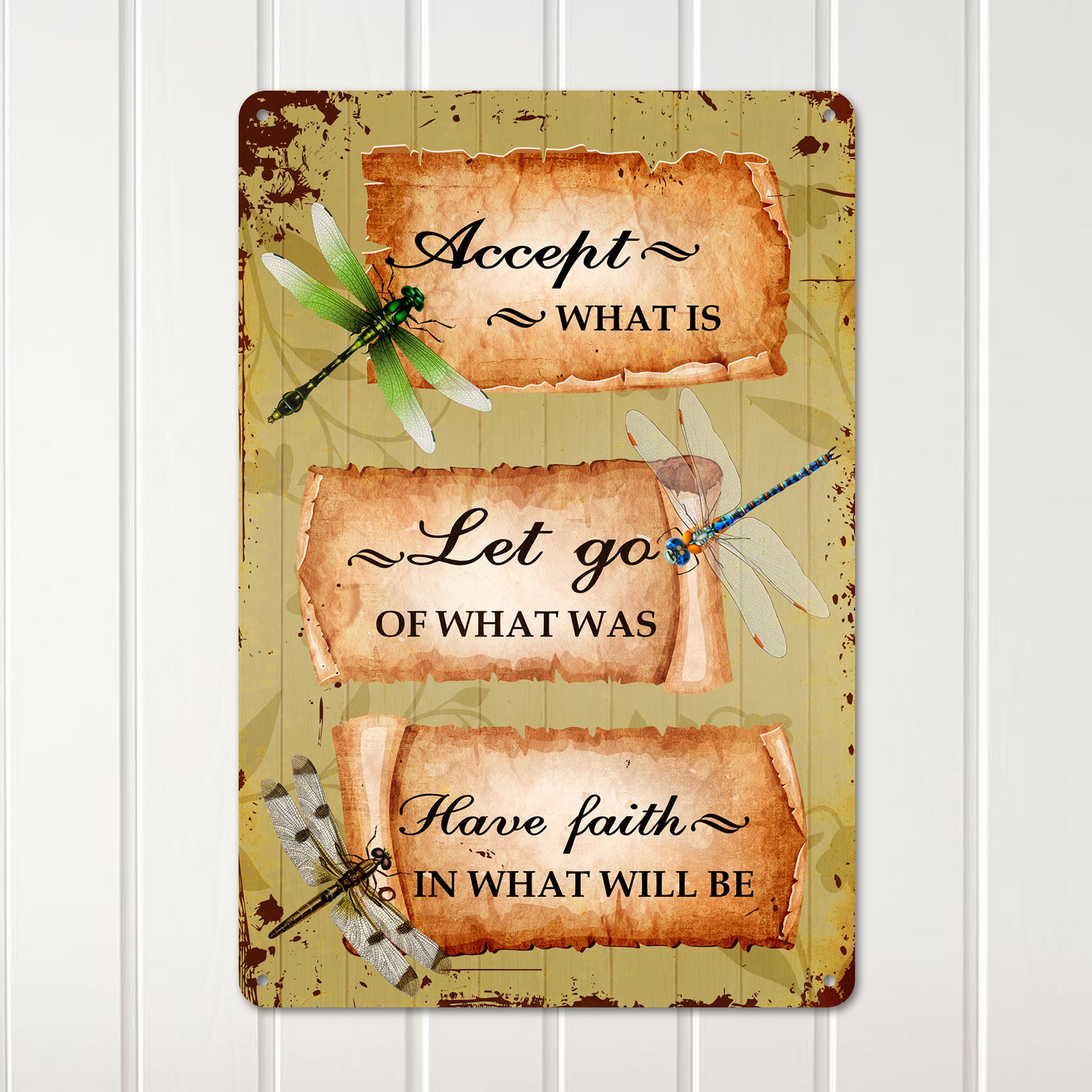 Personalized Dragonfly Inspirational Metal Sign – Rustic Wall Decor, Handmade Gift for Home and Office Inspiration - Image 2