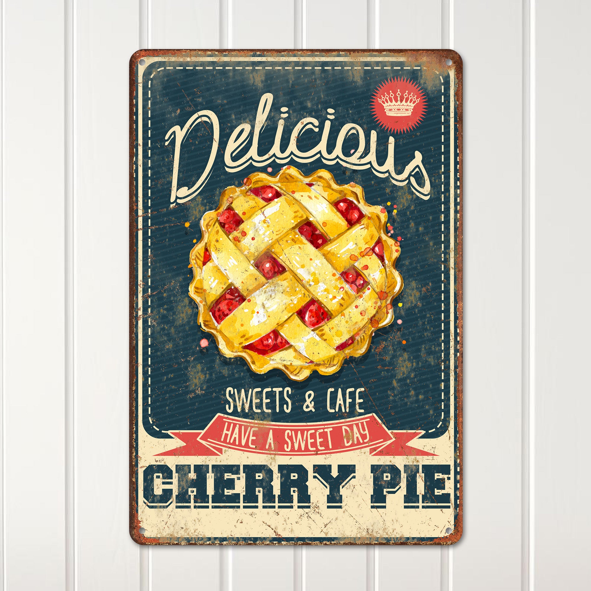 Personalized Vintage Metal Cherry Pie Sign - Rustic Kitchen Decor for Sweet Memories and Special Occasions - Image 2