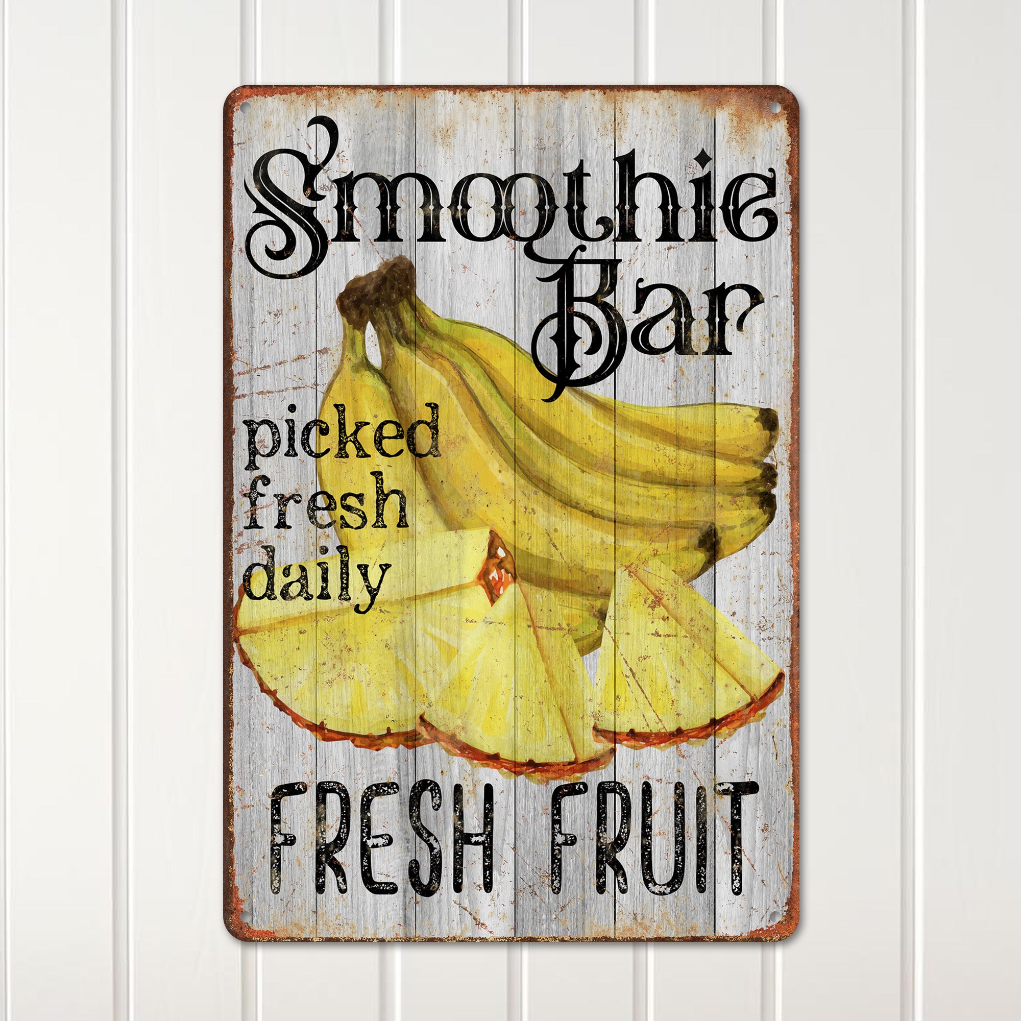 Personalized Rustic Metal Smoothie Bar Sign – Handcrafted Vintage Décor for Fresh Fruit Lovers - Image 2